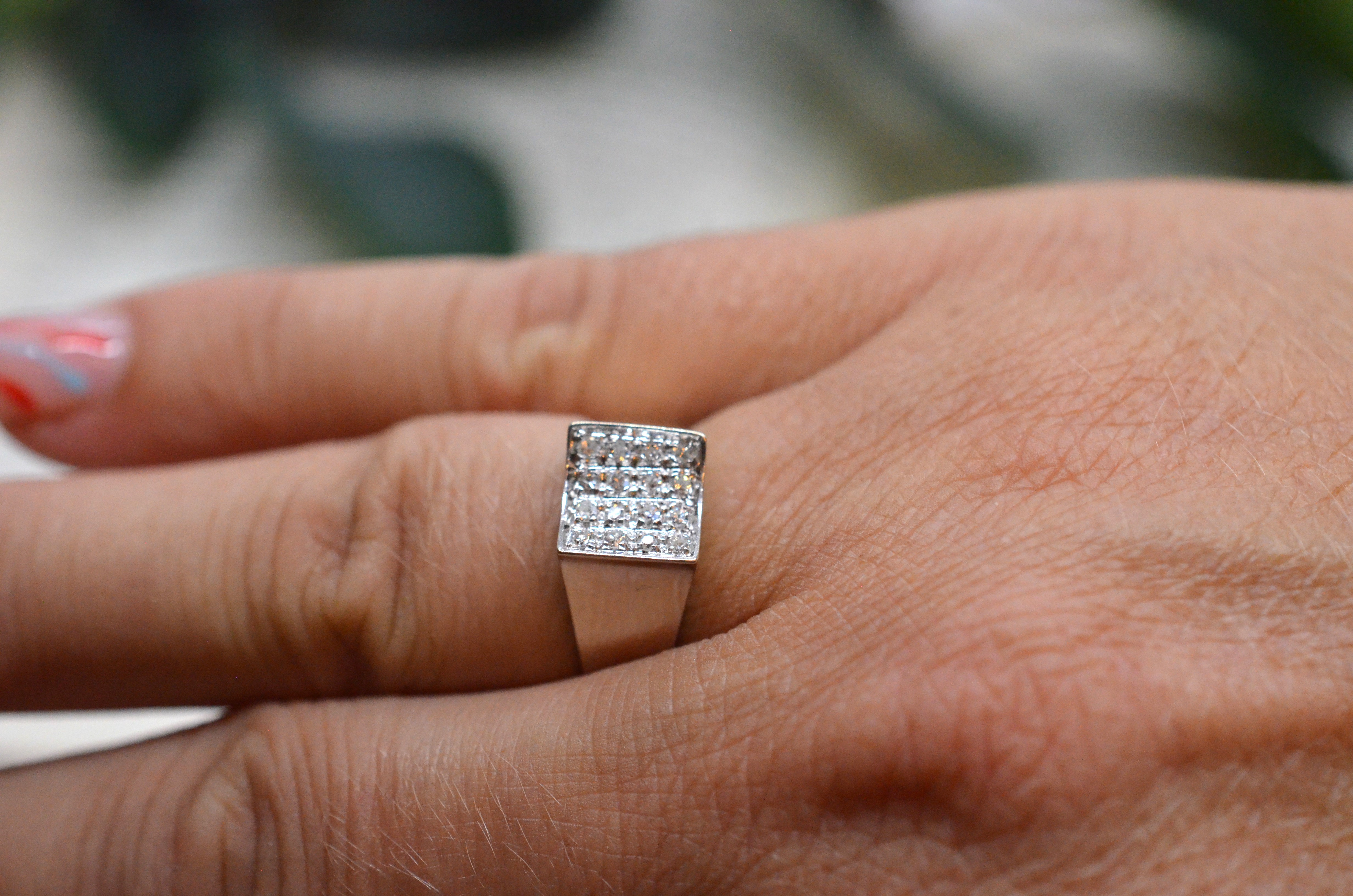 Vintage 18k diamond ring - 5