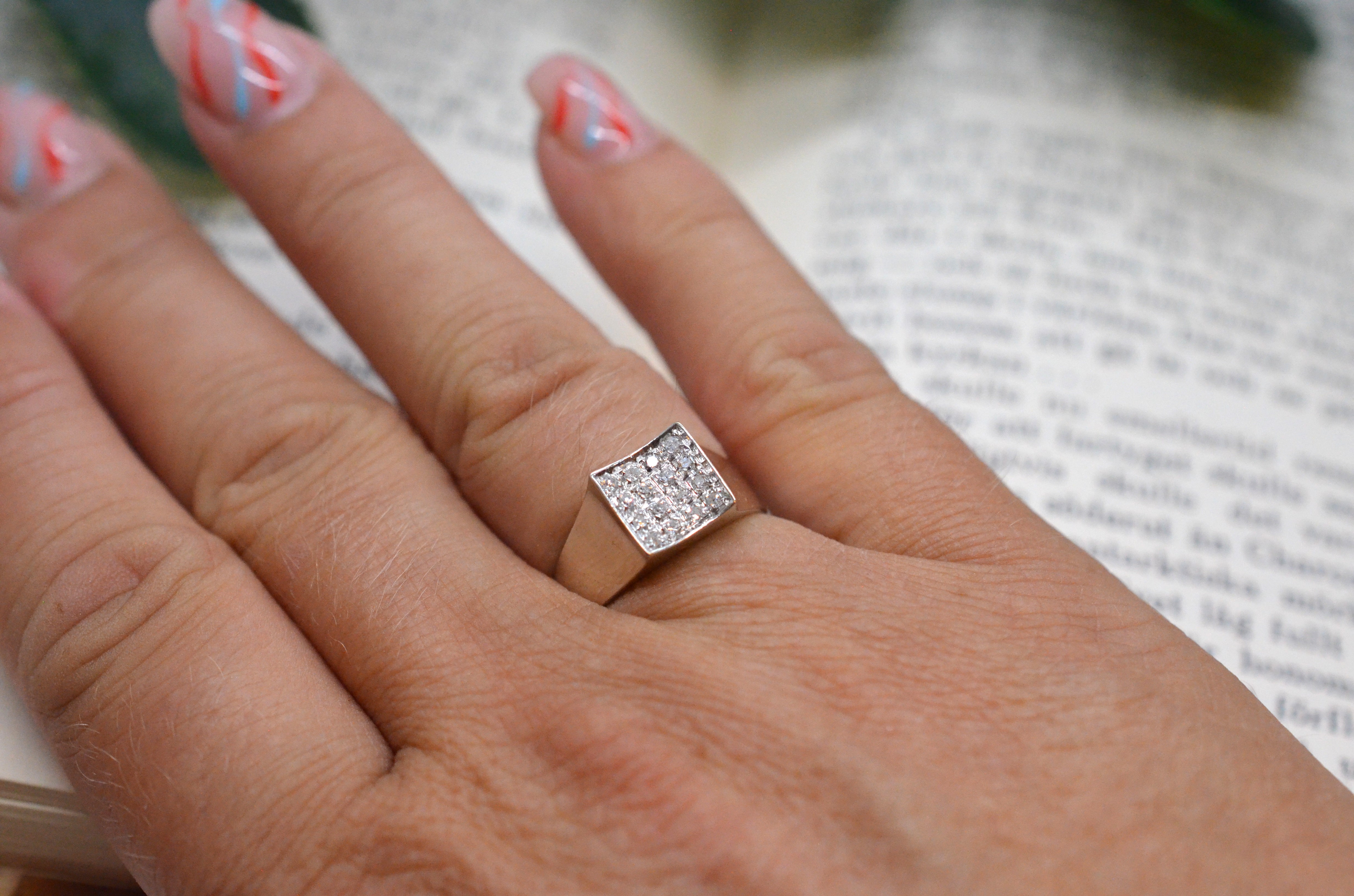 Vintage 18k diamond ring - 4