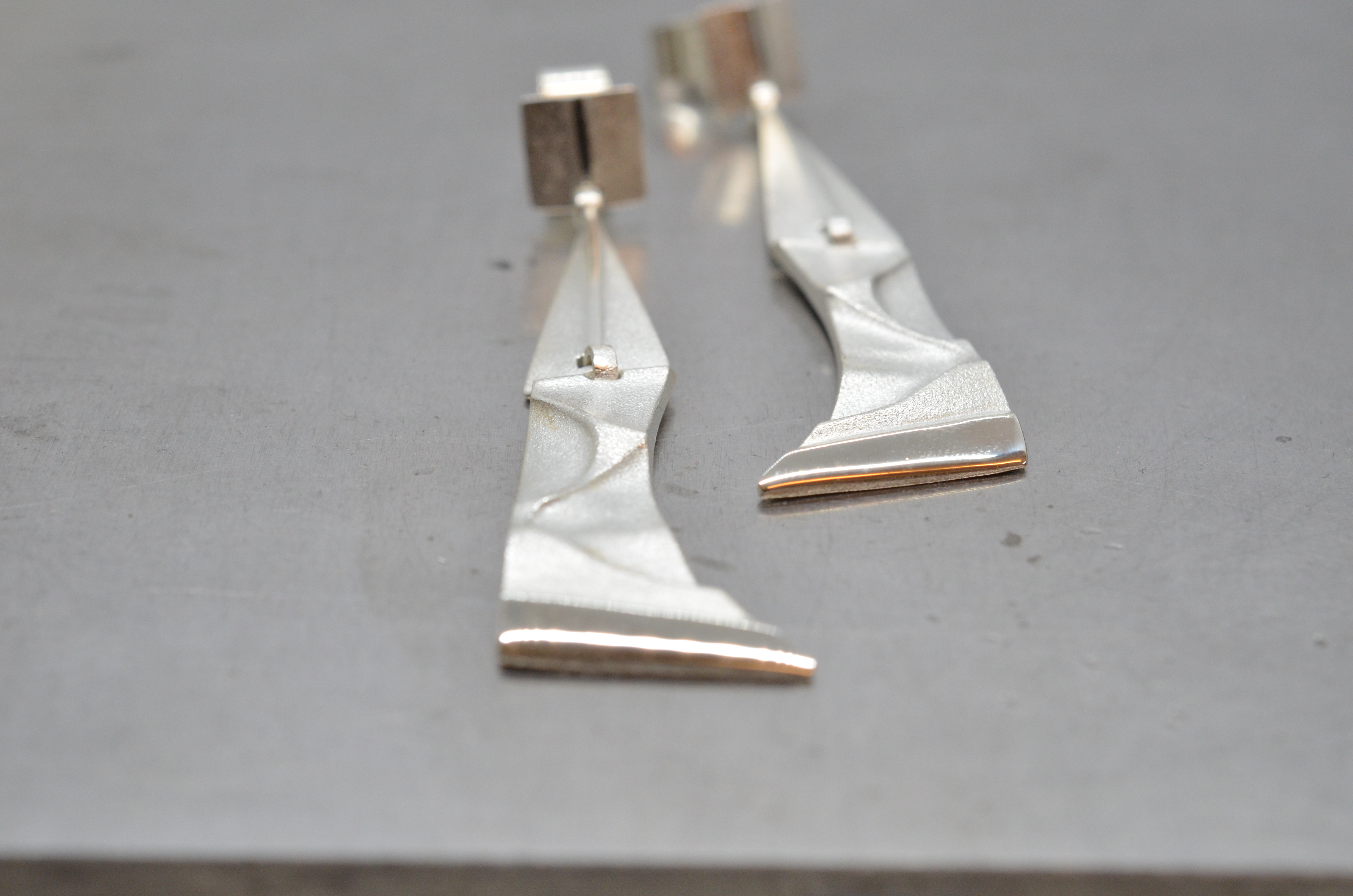 Vintage Lapponia "Silver Facets" silver earrings - 7
