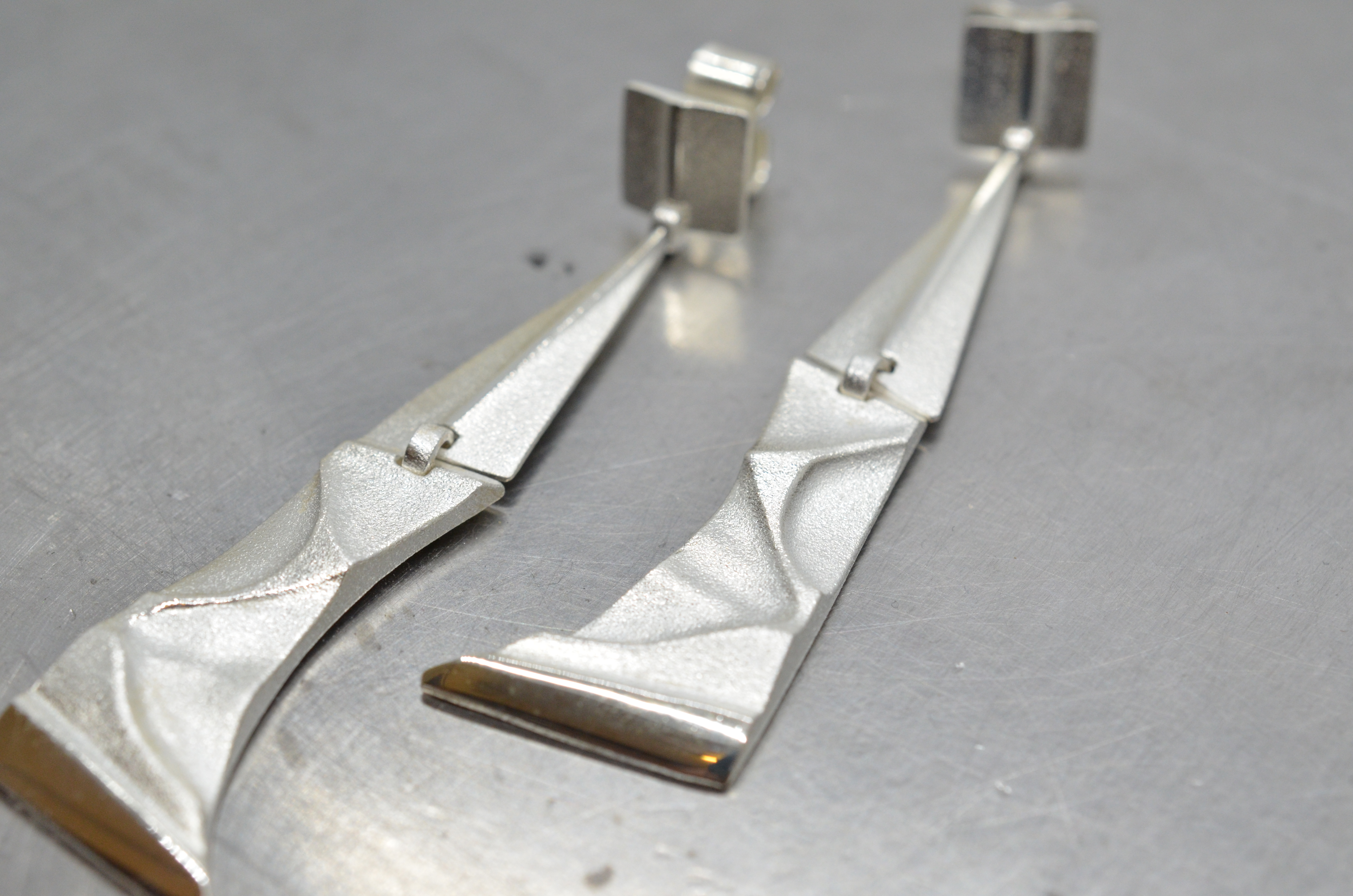 Vintage Lapponia "Silver Facets" silver earrings - 6