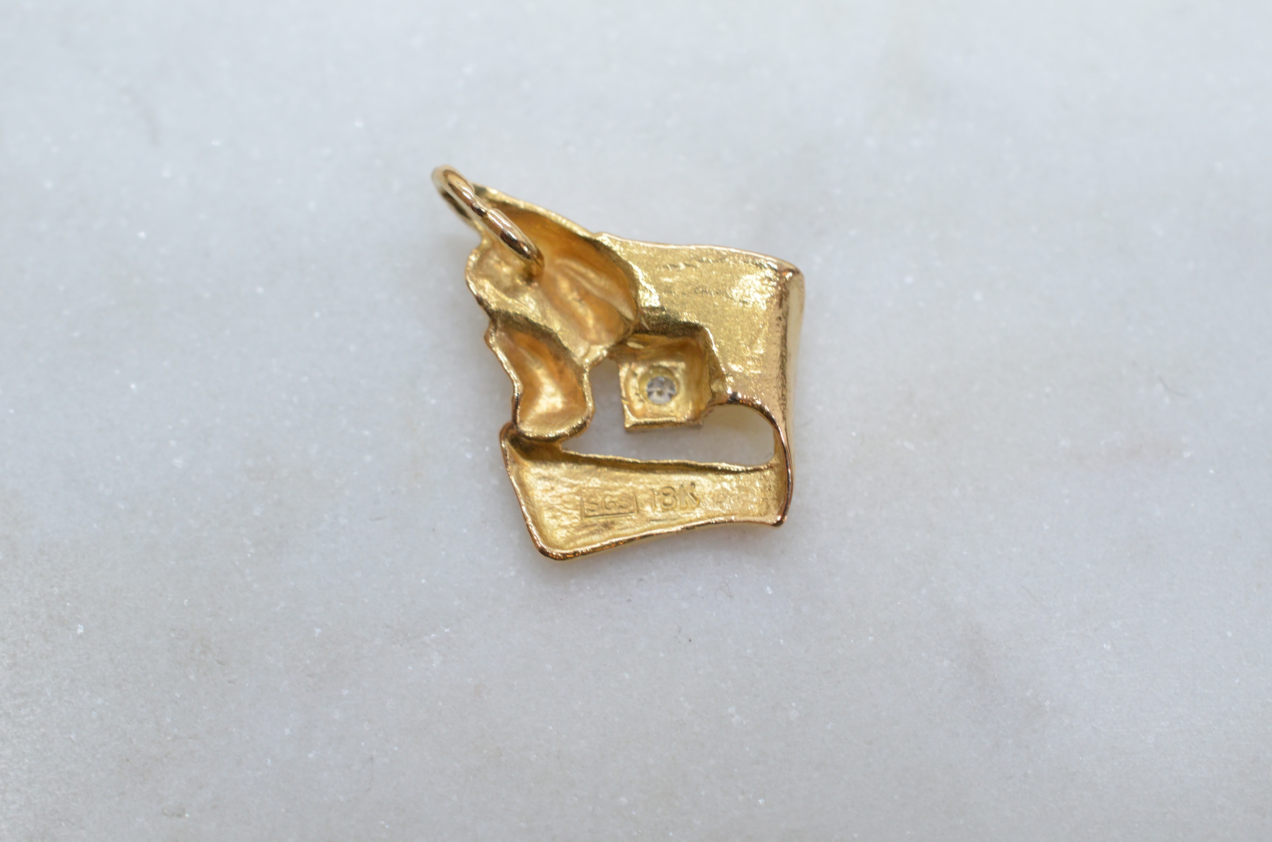 Second Hand 18k pendant with diamond - 3