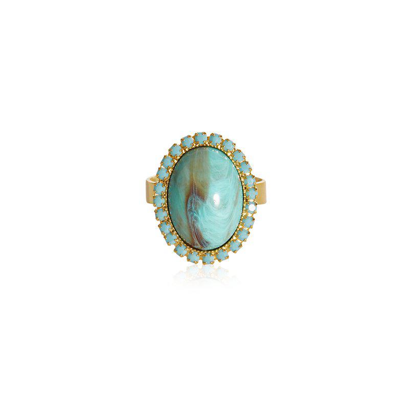 Caroline Svedbom "Boho Turqouise Ring Gold"