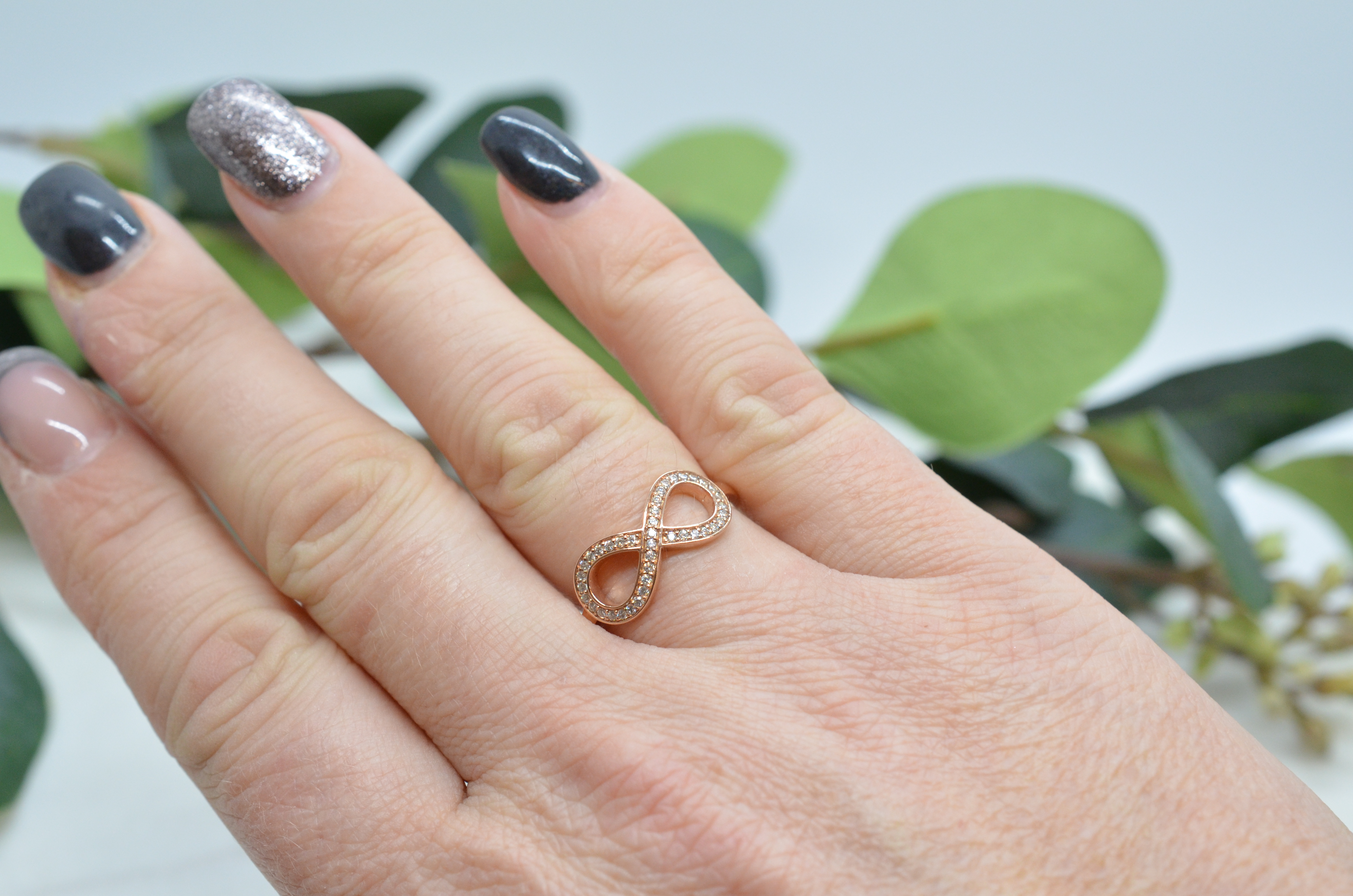 Second Hand Thomas Sabo "Eternity" rose gold gilded ring with cz - 4