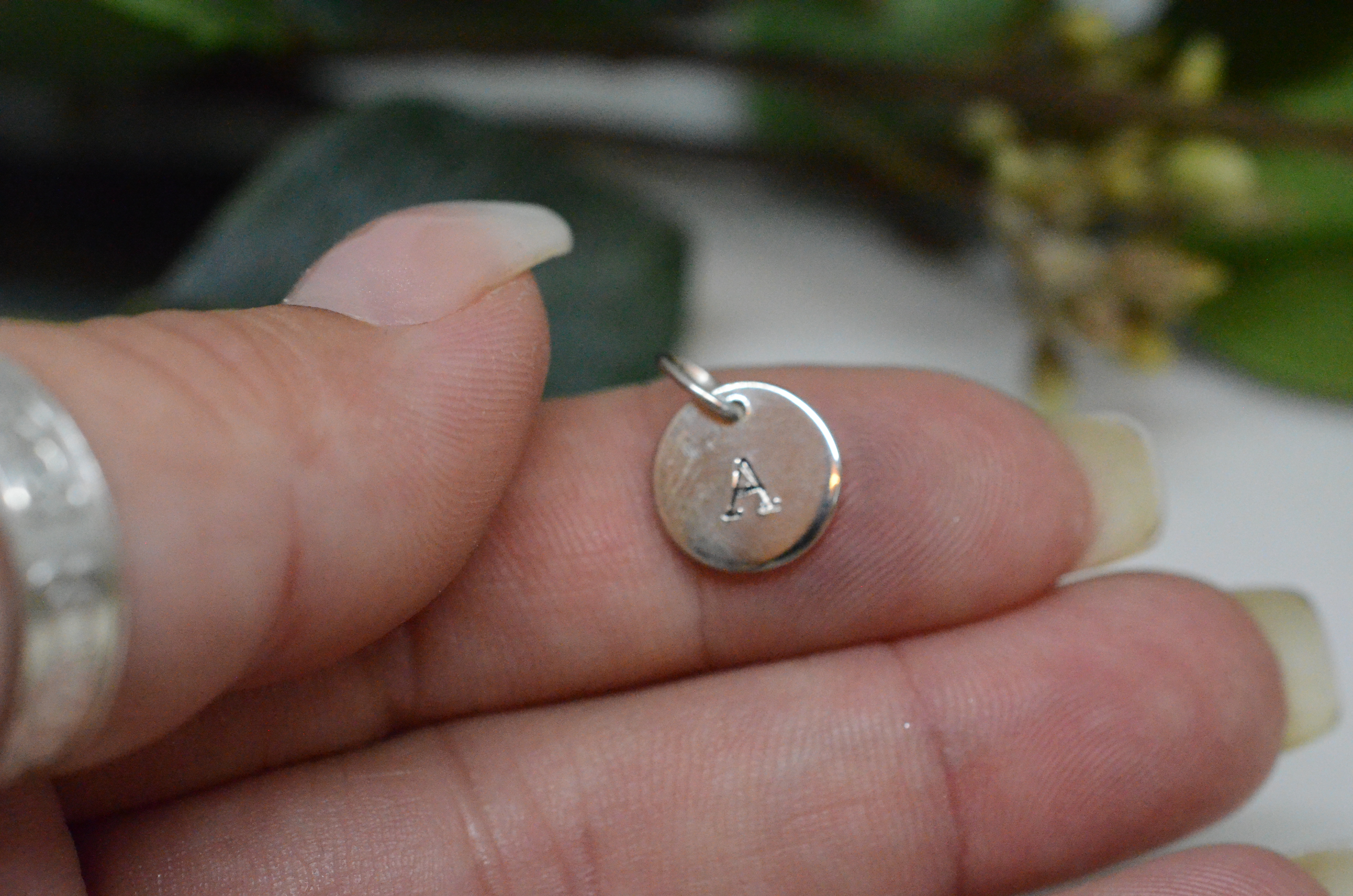 Rondine silver pendant , letter "A"