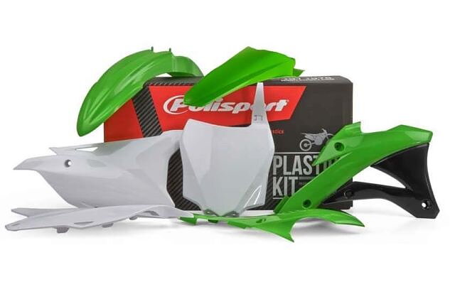 POLISPORT - PLASTKIT - KAWASAKI KX 85 2014-2019 - Grön/Vit - OEM Färg 16-19