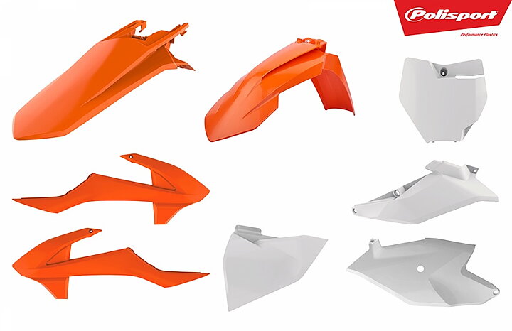 POLISPORT - PLASTKIT - KTM SX85 18-19 - Orange/Vit - OEM Färg 2018