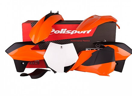 POLISPORT - PLASTKIT - KTM SX85 13-17 - Orange/Vit - OEM Färg 13-16