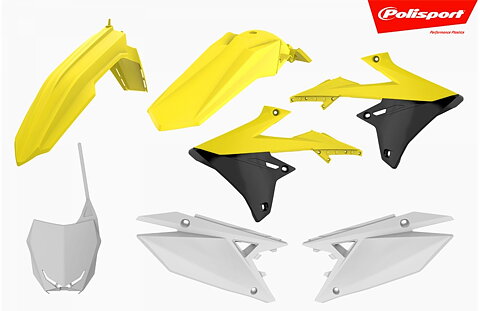 POLISPORT - PLASTKIT - SUZUKI RMZ 450 18-19 - Gul/Vit - OEM Färg 