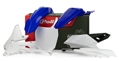 POLISPORT - PLASTKIT - YAMAHA YZF 250 14-18/YZF 450 14-17- Blå/Vit - OEM Färg 