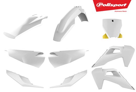 POLISPORT - PLASTKIT - HUSQVARNA FC/TC 125-450 2019 - VIT - OEM Färg 2019