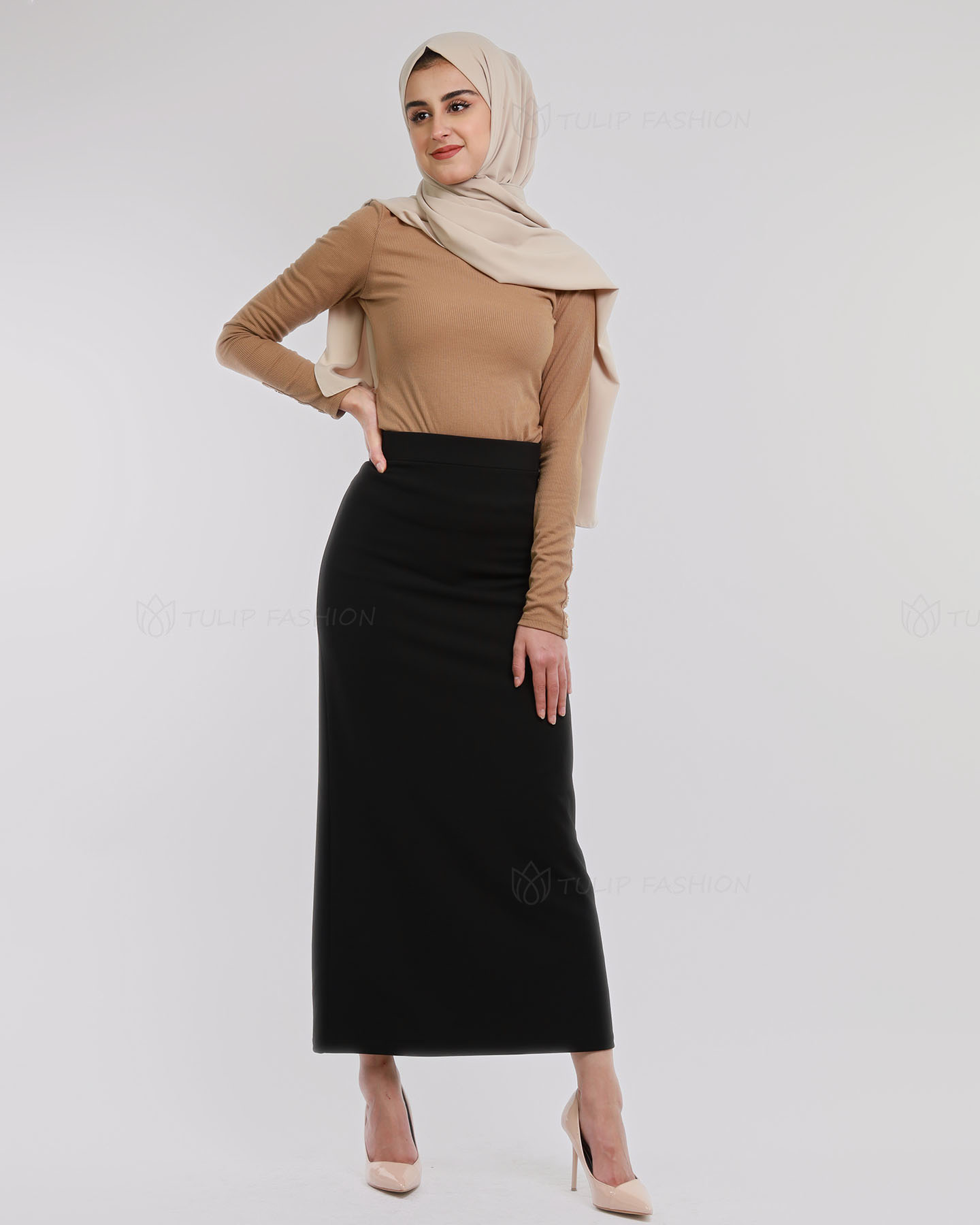 Anna Long Skirt - Black - 2