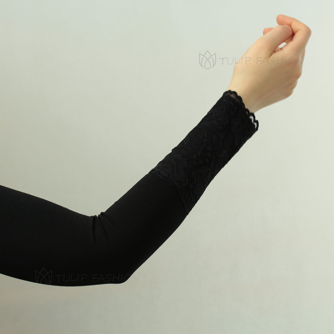 Sleeve - Jersey Lace - Black