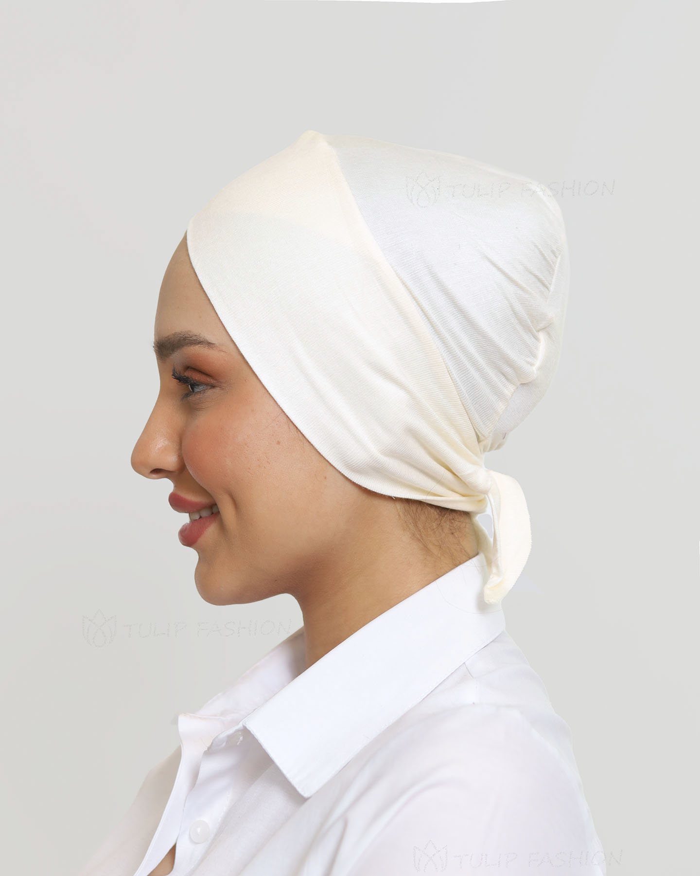 Cap - Cross Tie-back - Off-White - 2