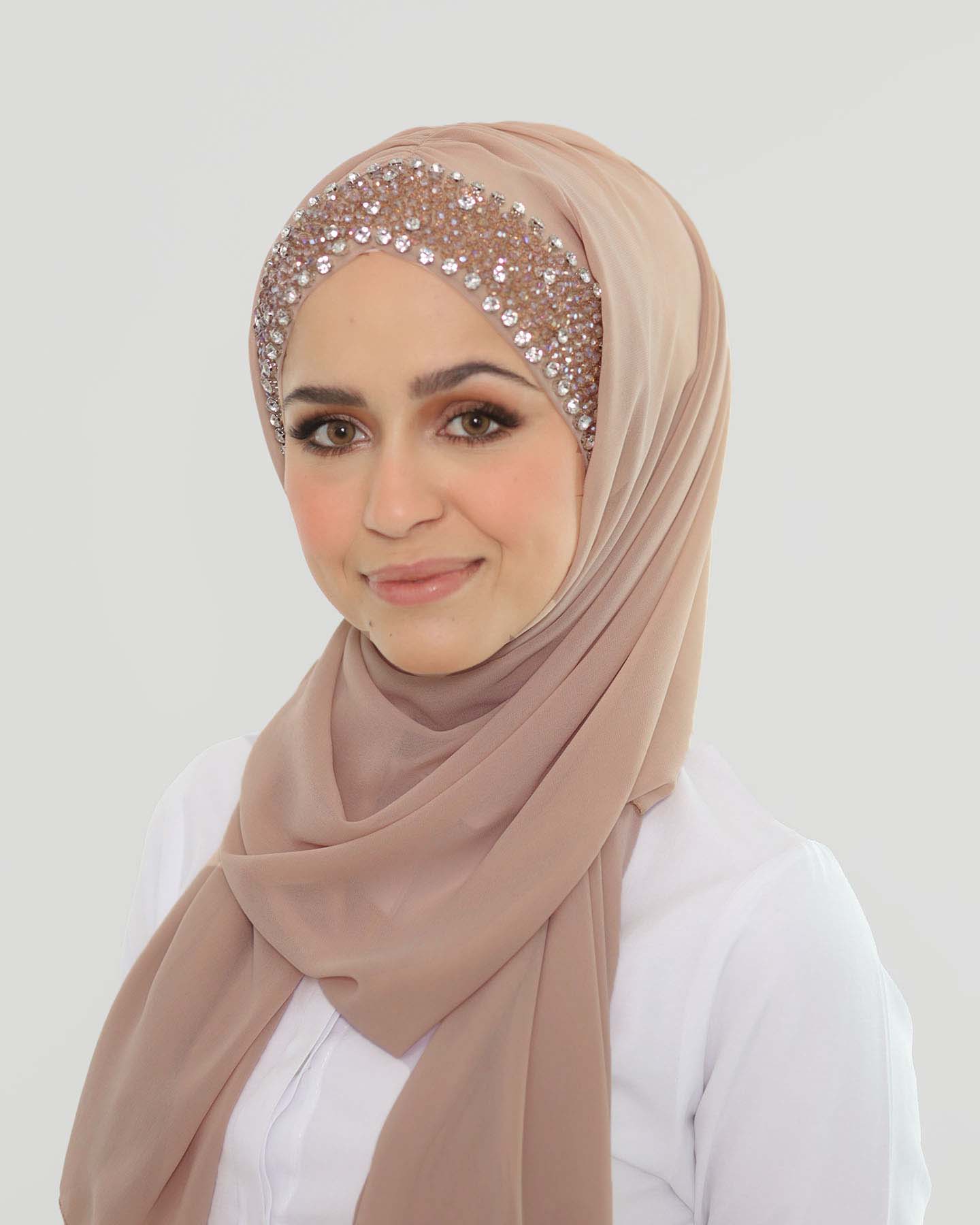 Hijab - Instant Chiffon Shiny Crystal - Light Mauve