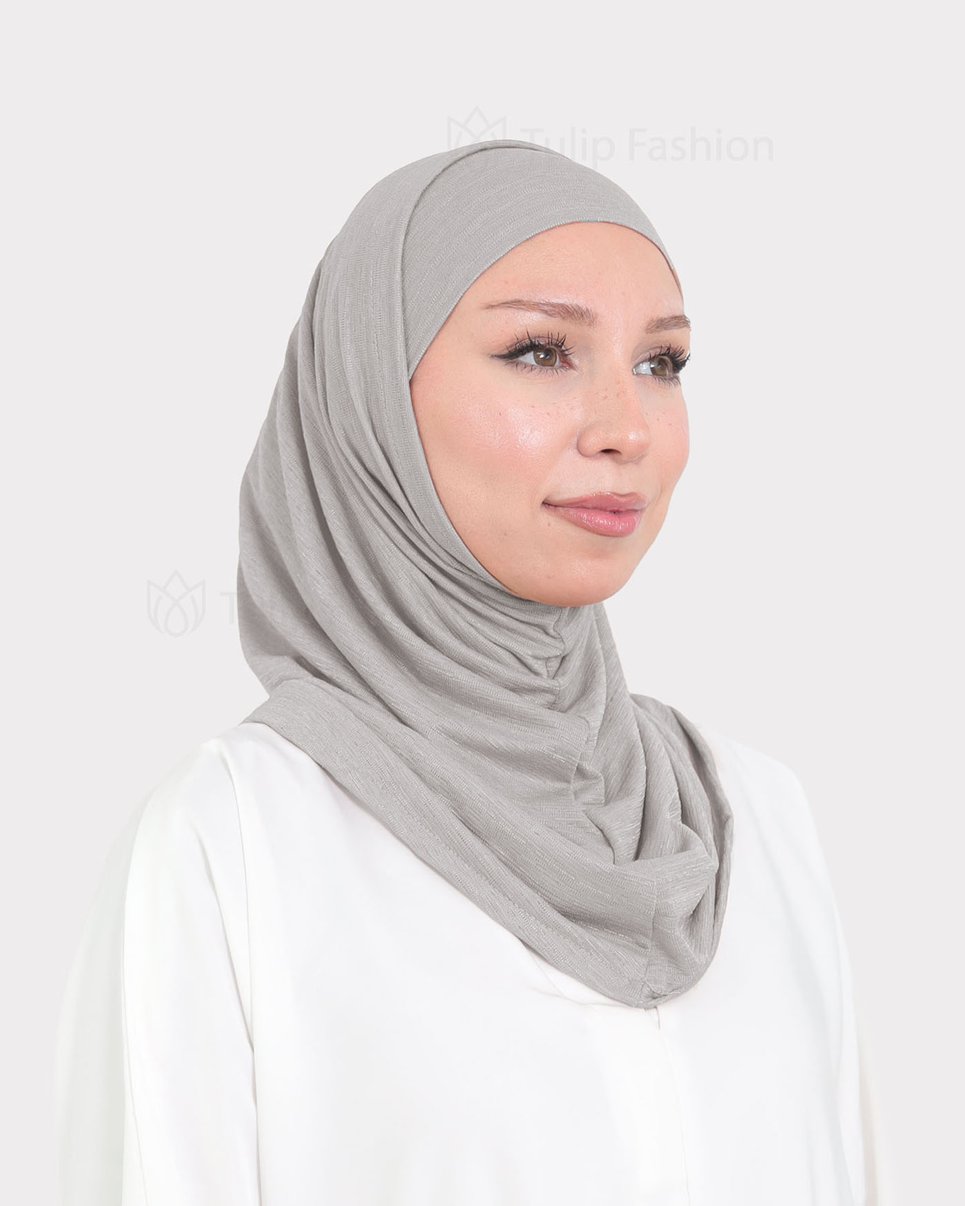 Hijab - Al Amira Lycra Metallic - Gray
