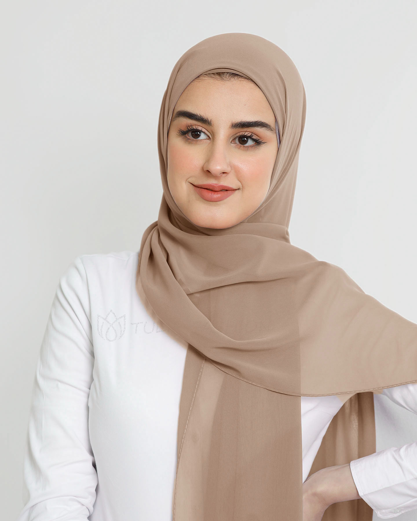 Hijab - Instant Chiffon With Cap - Hazel Brown