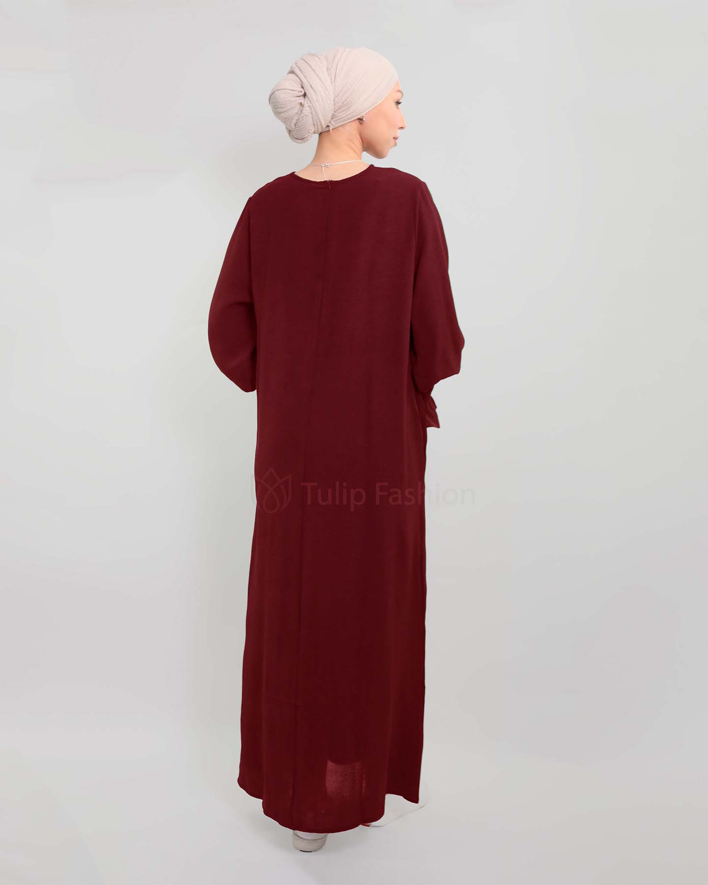 Maryam  Abaya - Maroon - 3