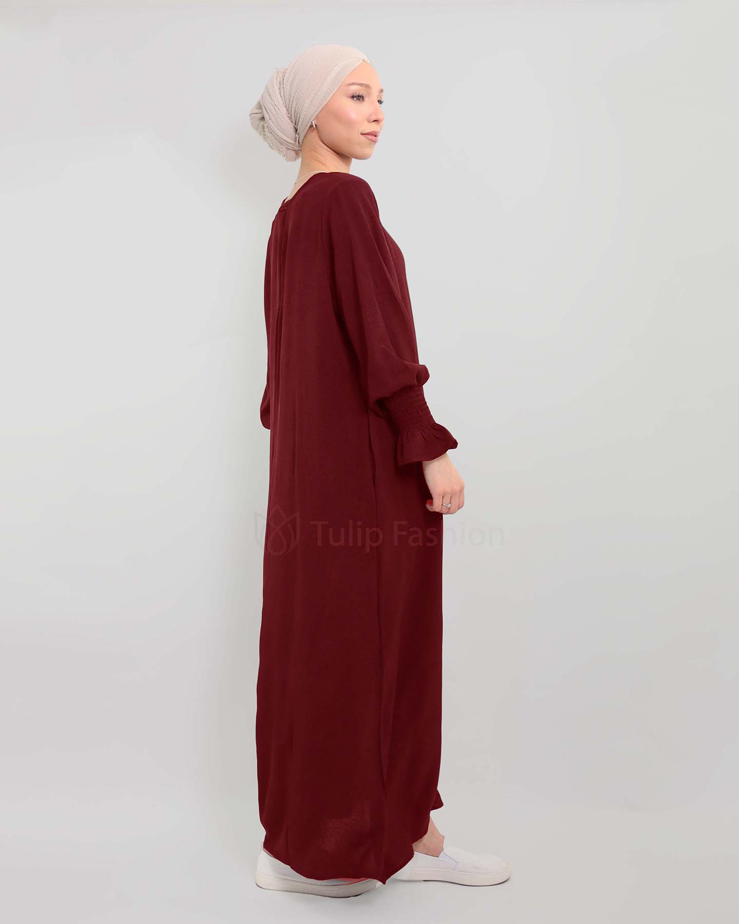 Maryam  Abaya - Maroon - 4