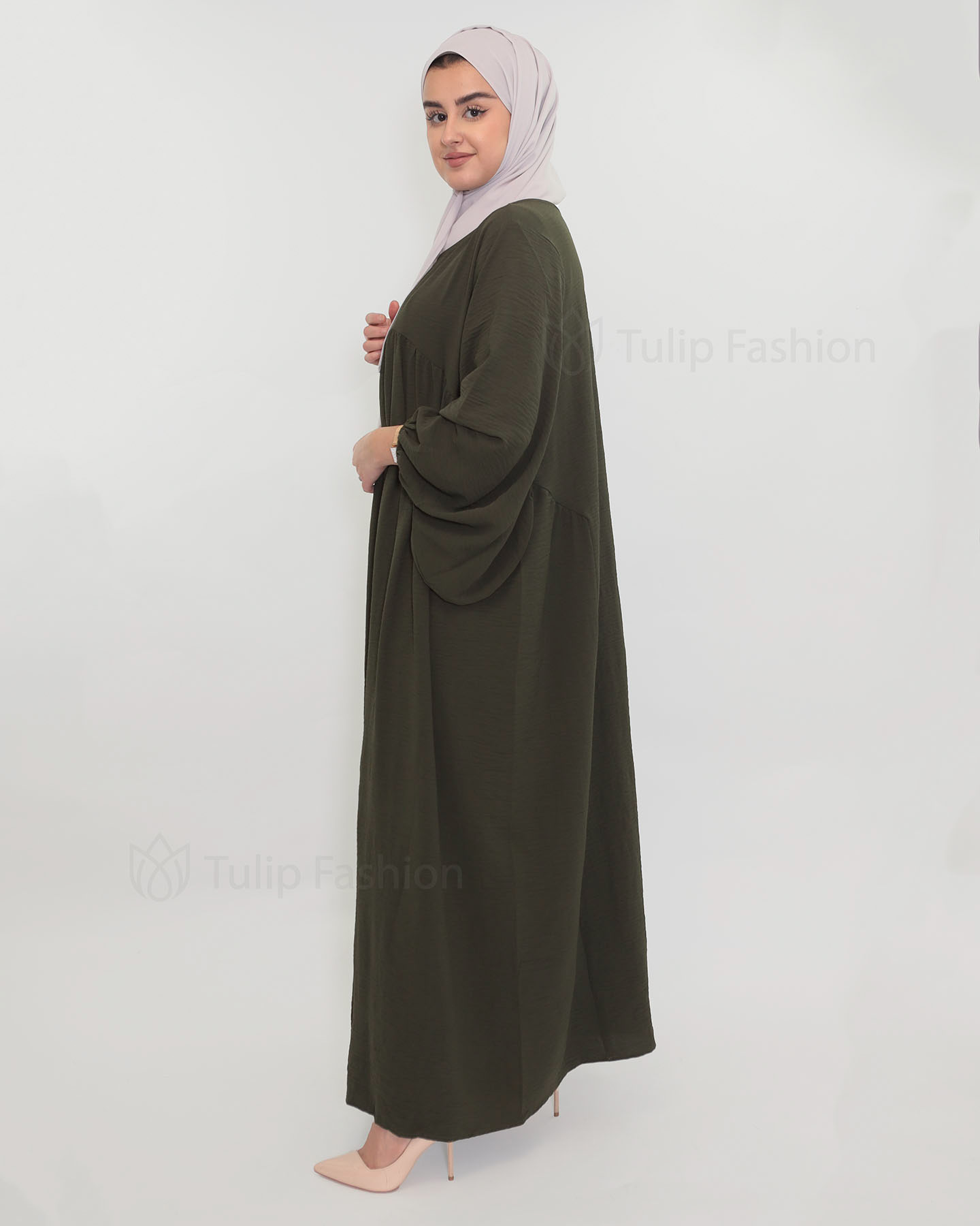 Fatima  Abaya - Olive Green - 2