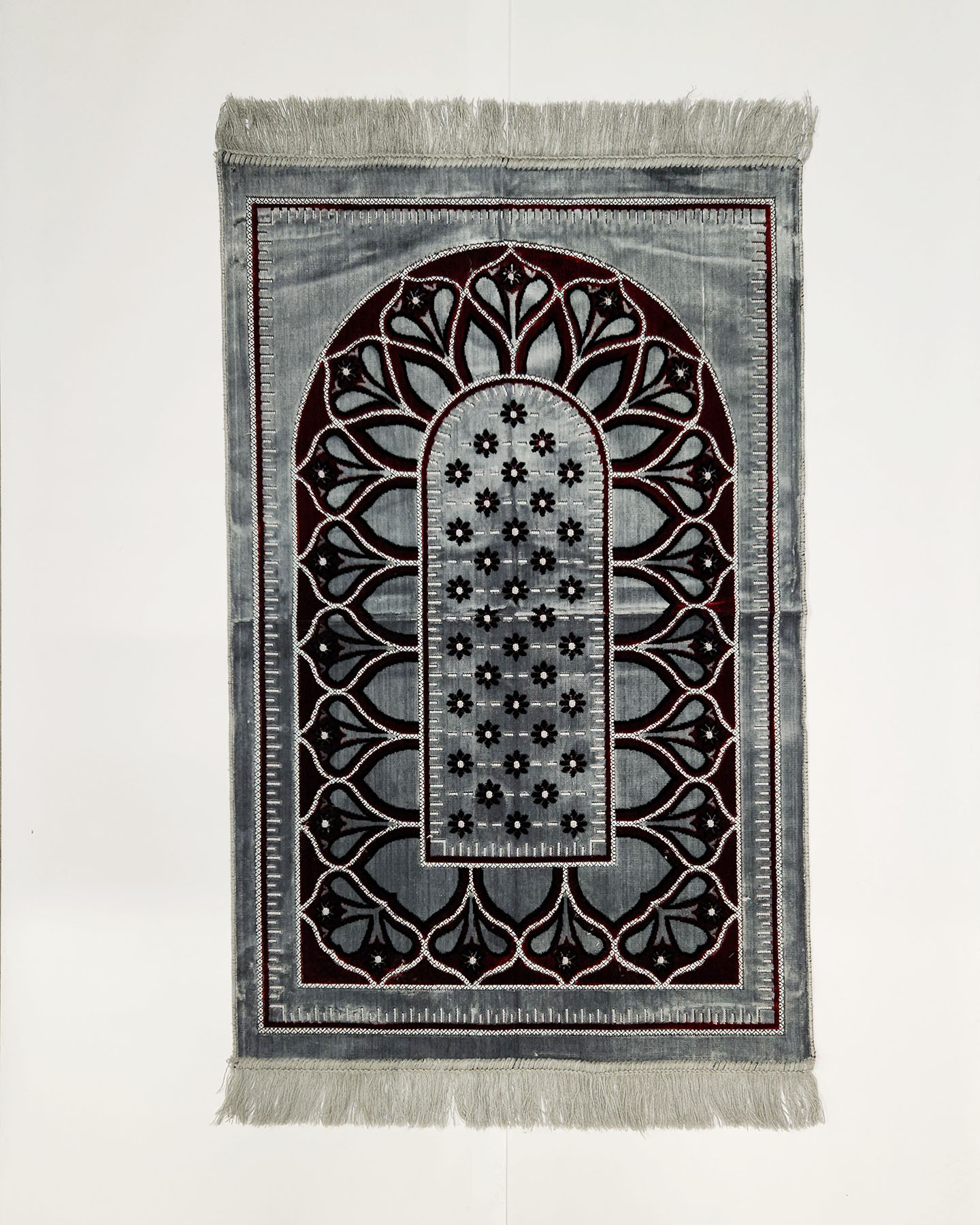 Prayer Rug - Gray/Maroon