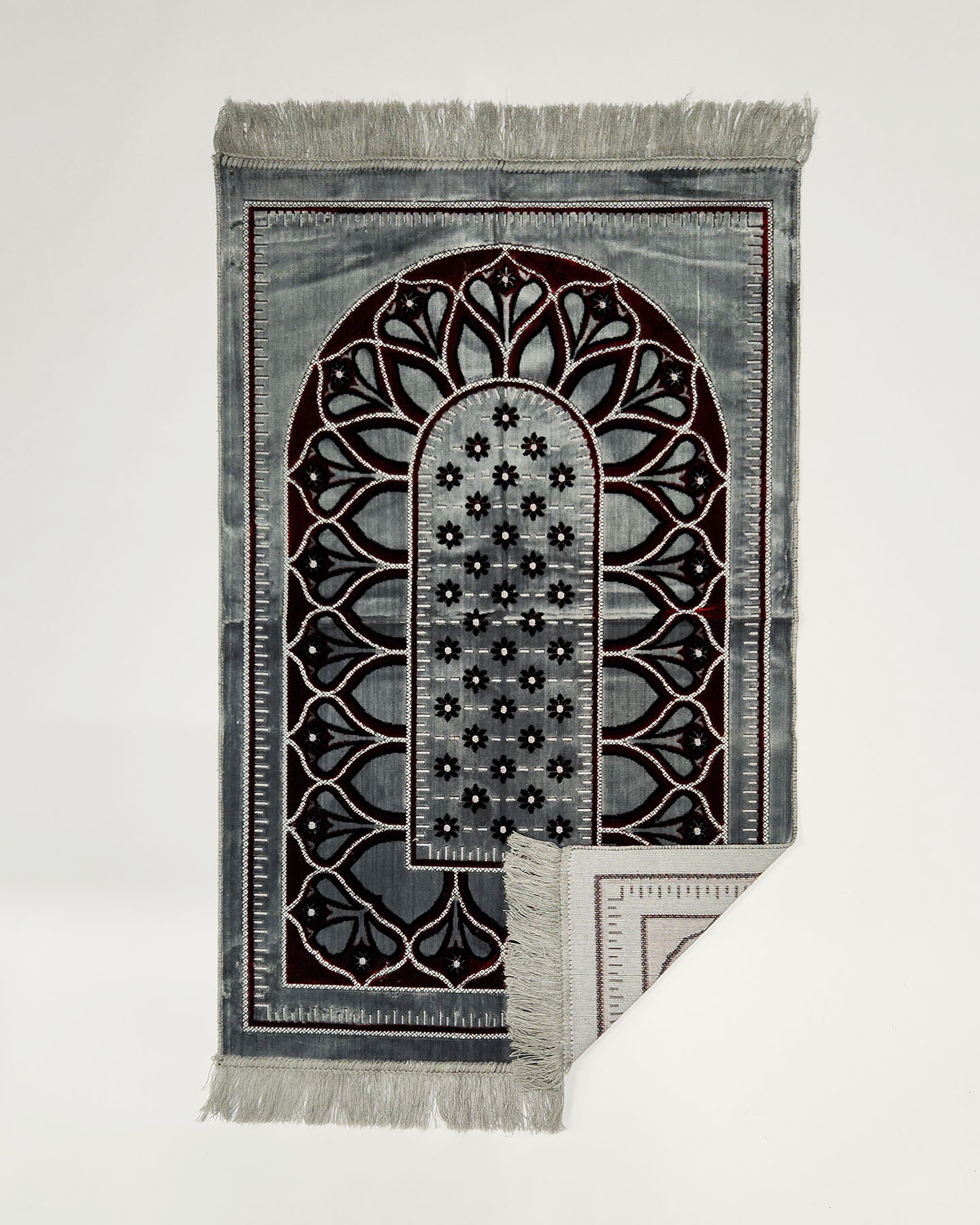 Prayer Rug - Gray/Maroon - 2