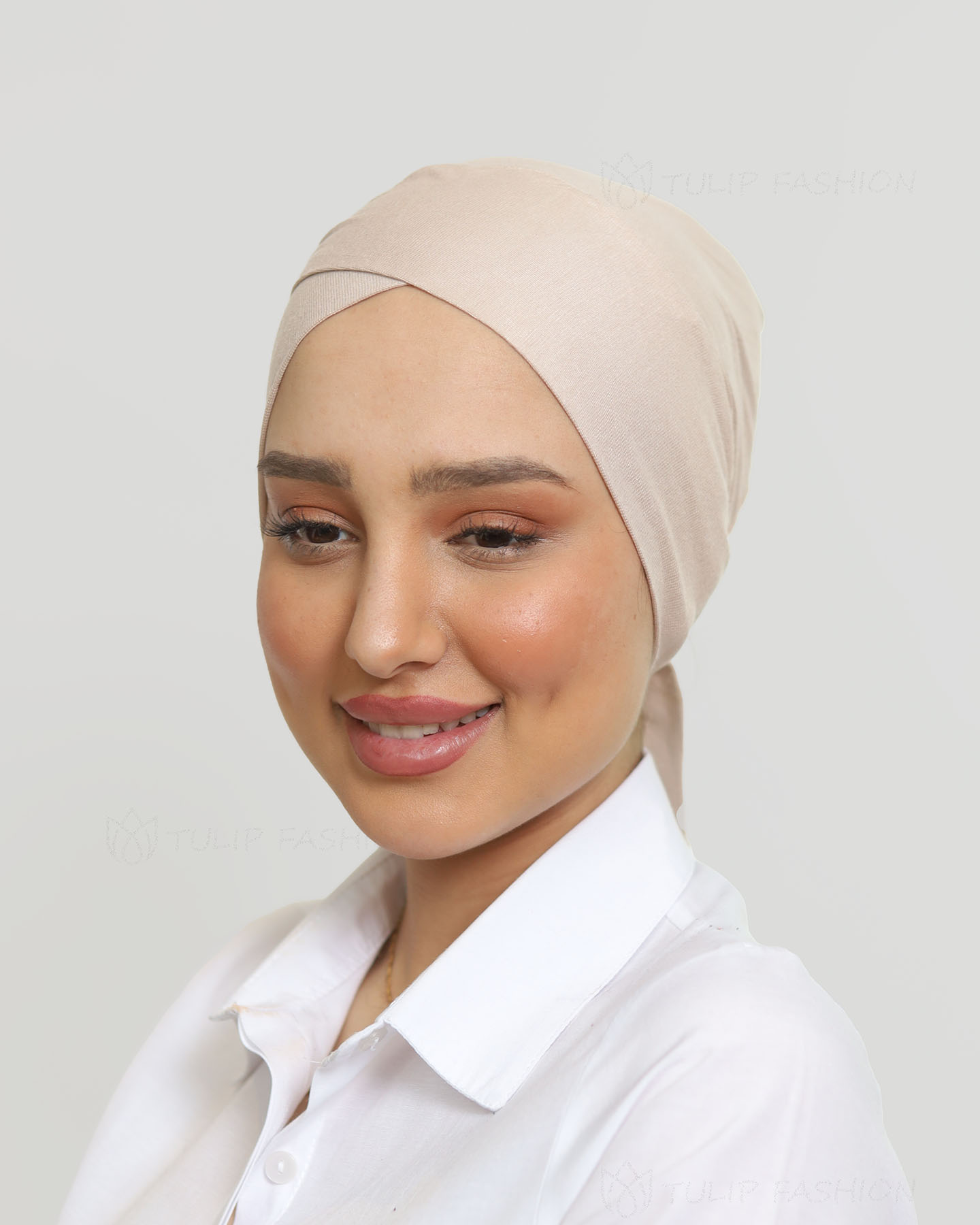Cap - Cross Tie-back - Beige