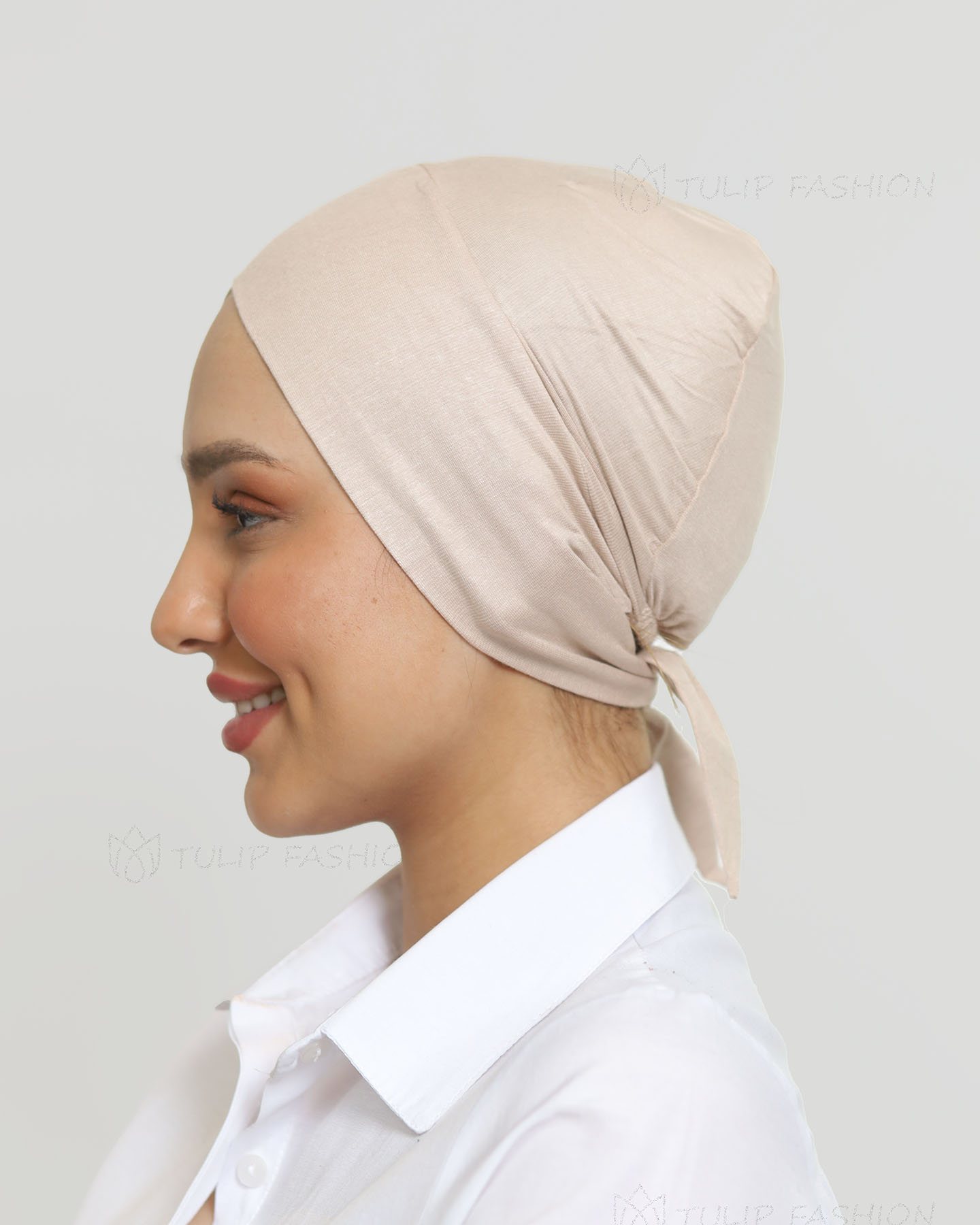 Cap - Cross Tie-back - Beige - 2