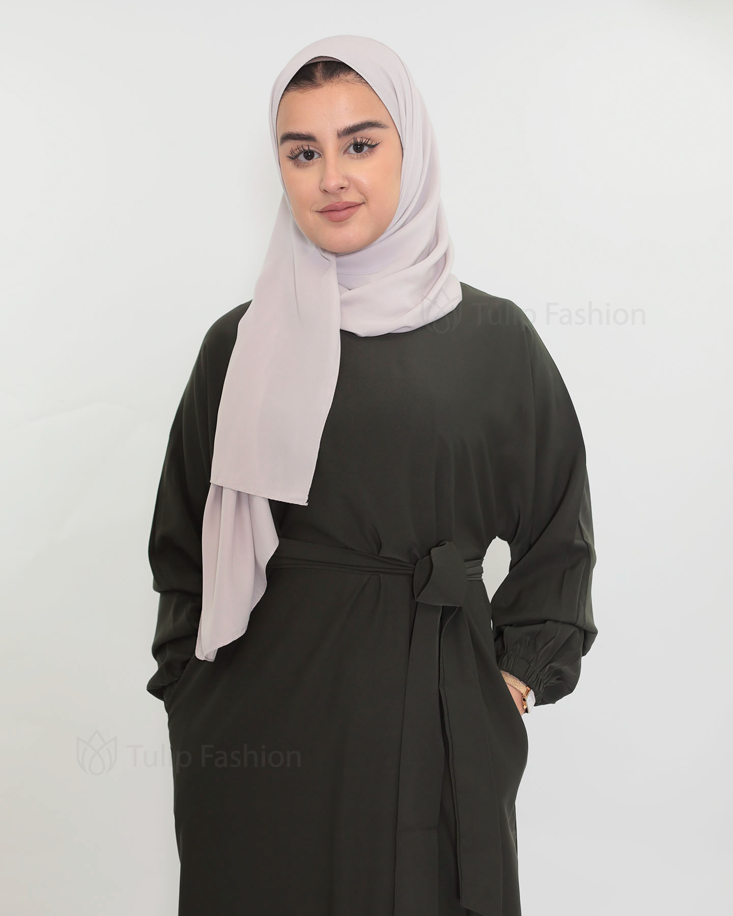 Zaina  Abaya - Olive Green - 3