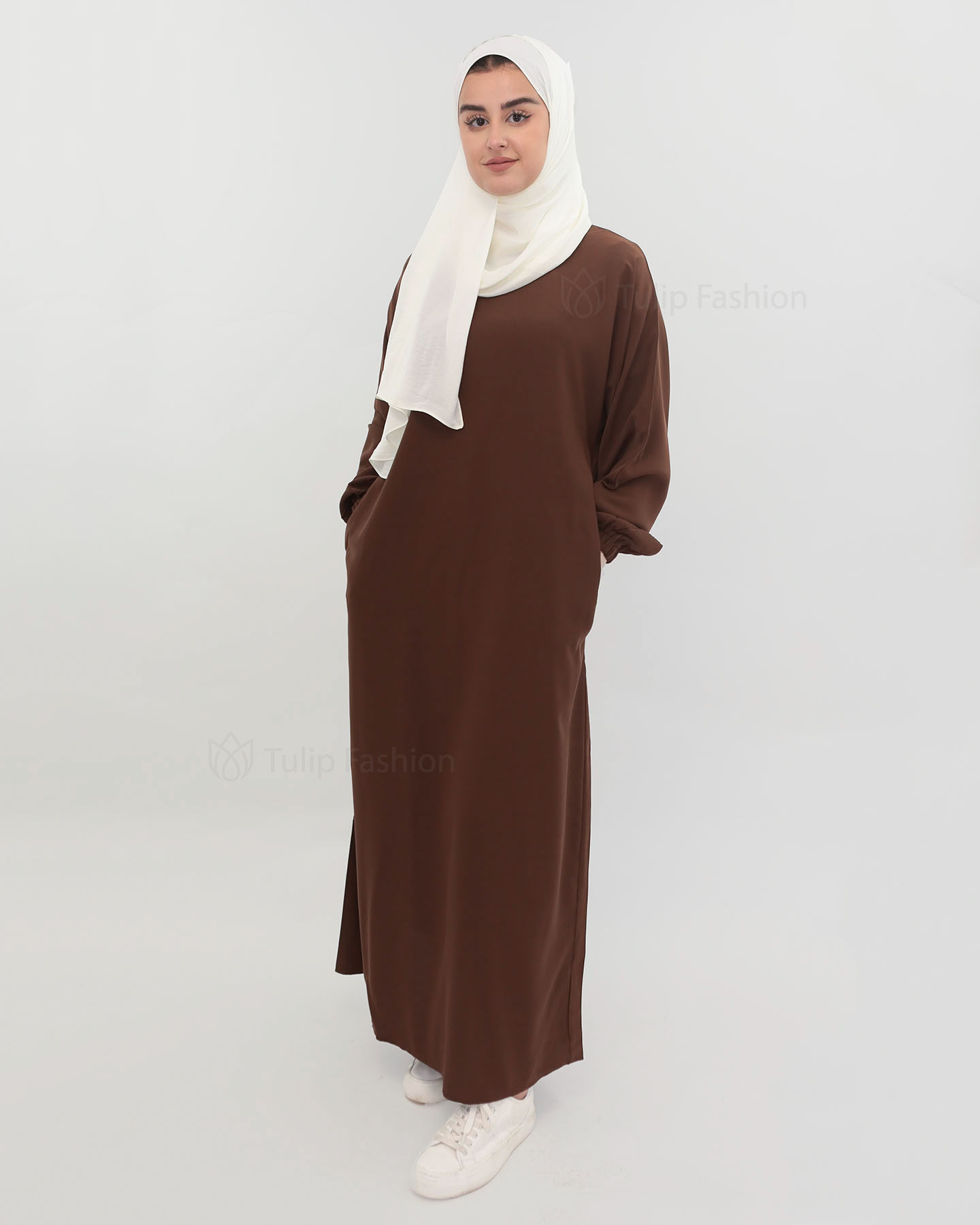 Zaina  Abaya - Dark Brown - 4