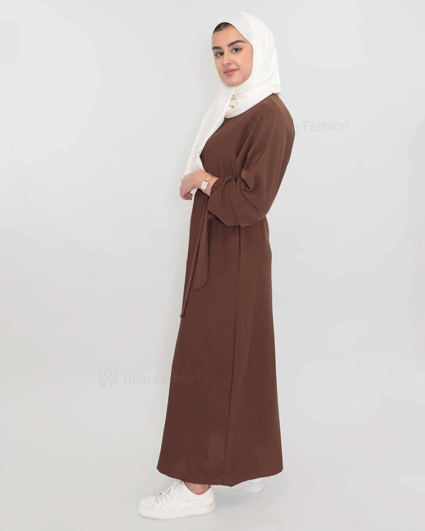 Zaina  Abaya - Dark Brown - 2