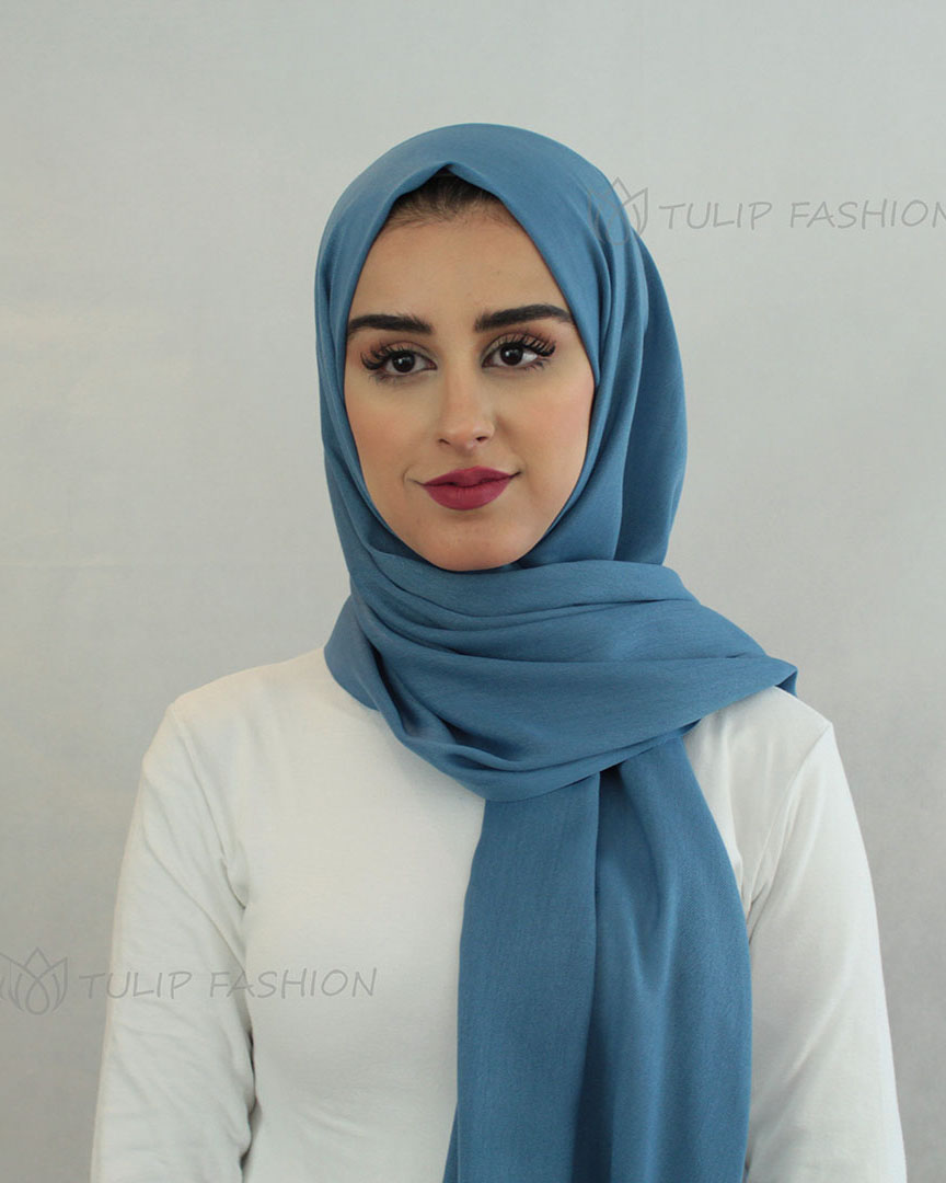 Hijab - Pashmina - Meeresblau - 2