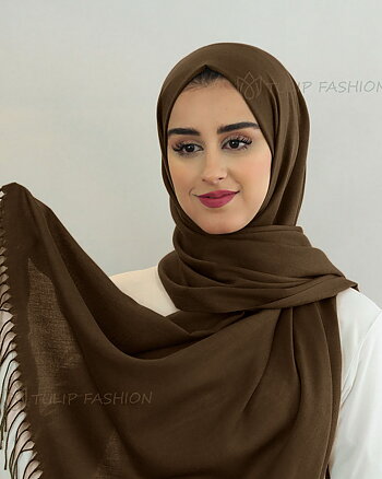 Hijab - Pashmina - Mörkbrun
