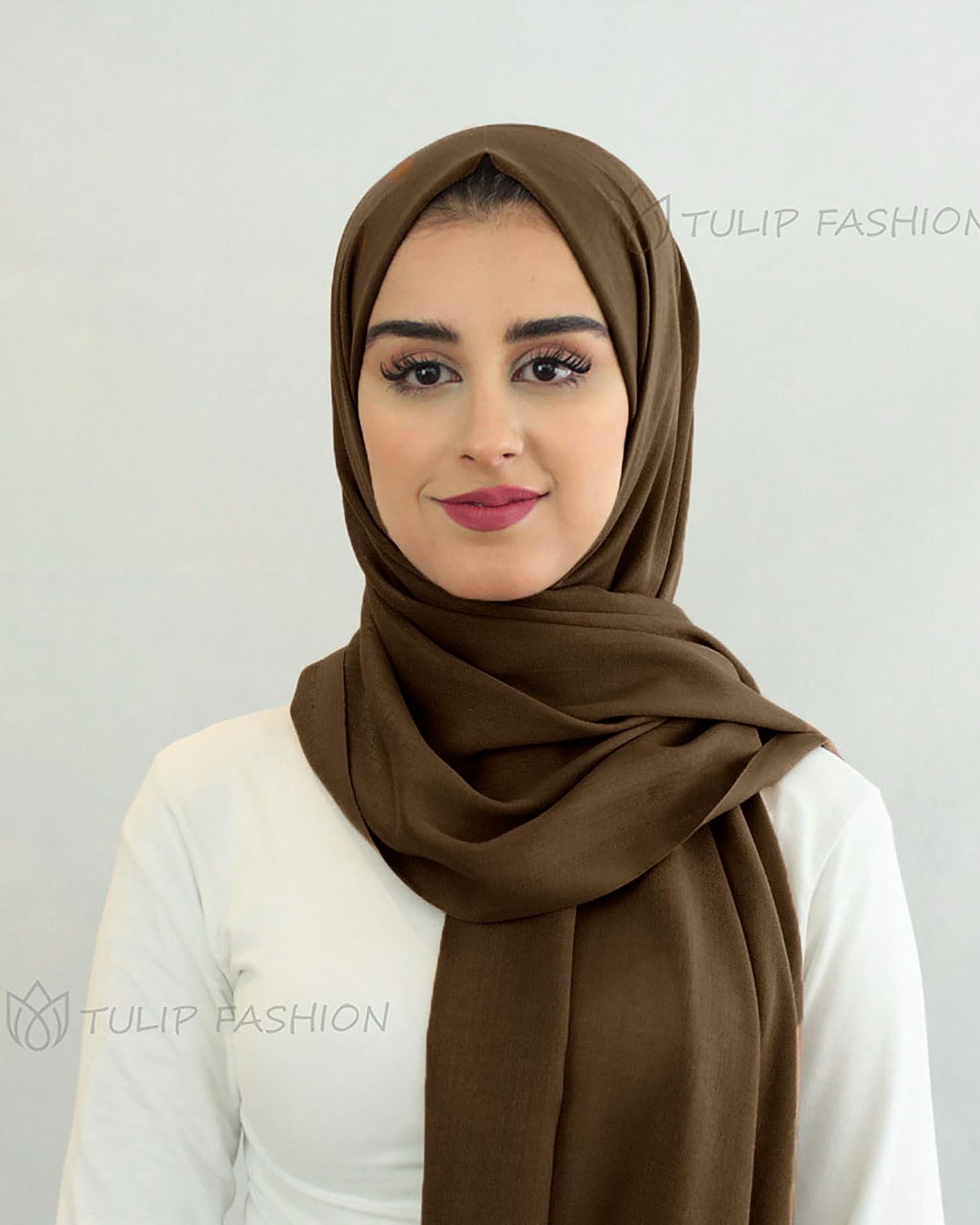 Hijab - Pashmina - Dunkelbraun - 2