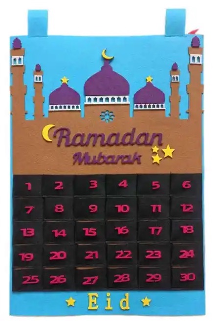 Ramadan Dekoration - Ramadan kalender stjärnor - Blå stjärnor