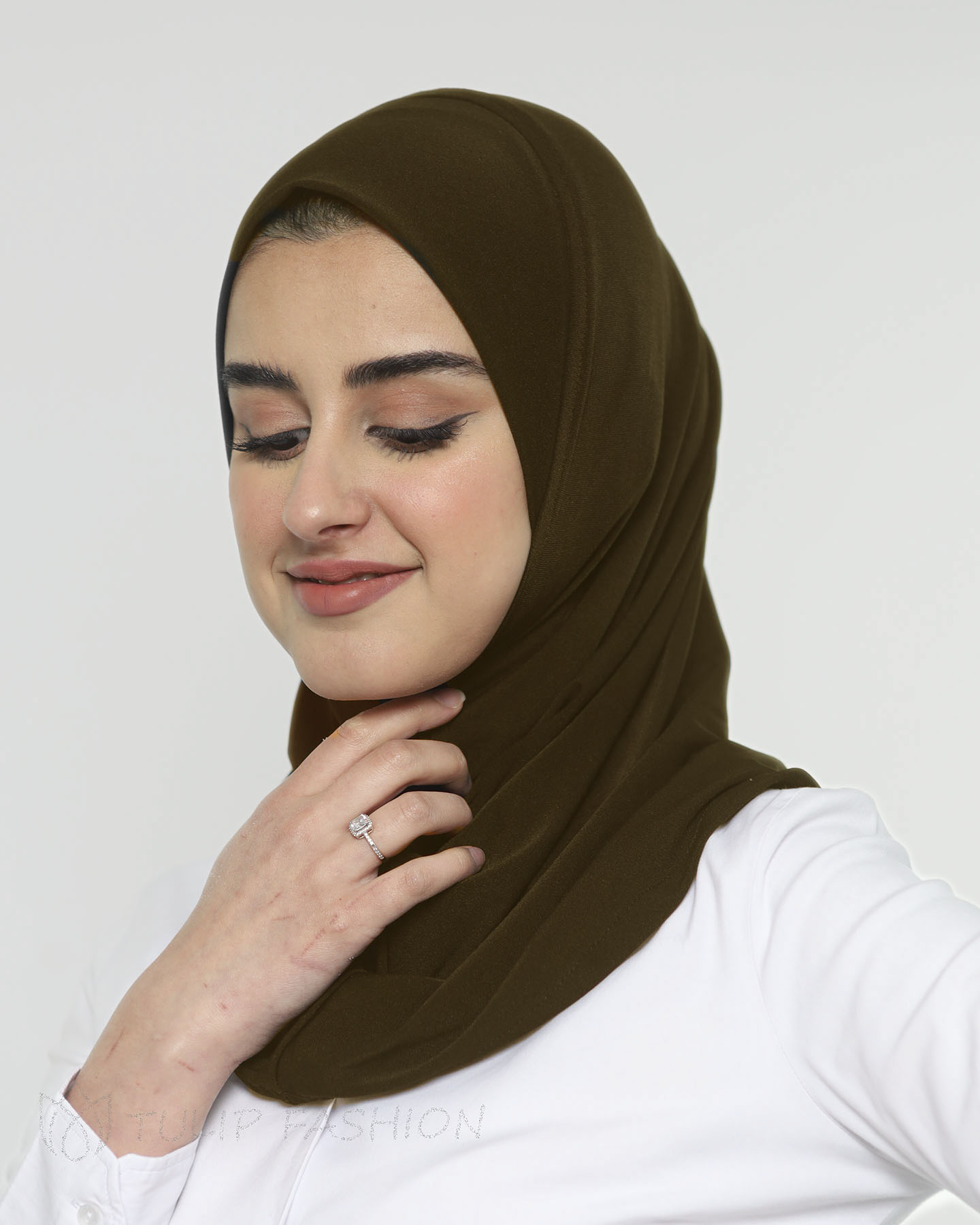 Hijab - Al Amira Lycra - One Piece - Dark Brown