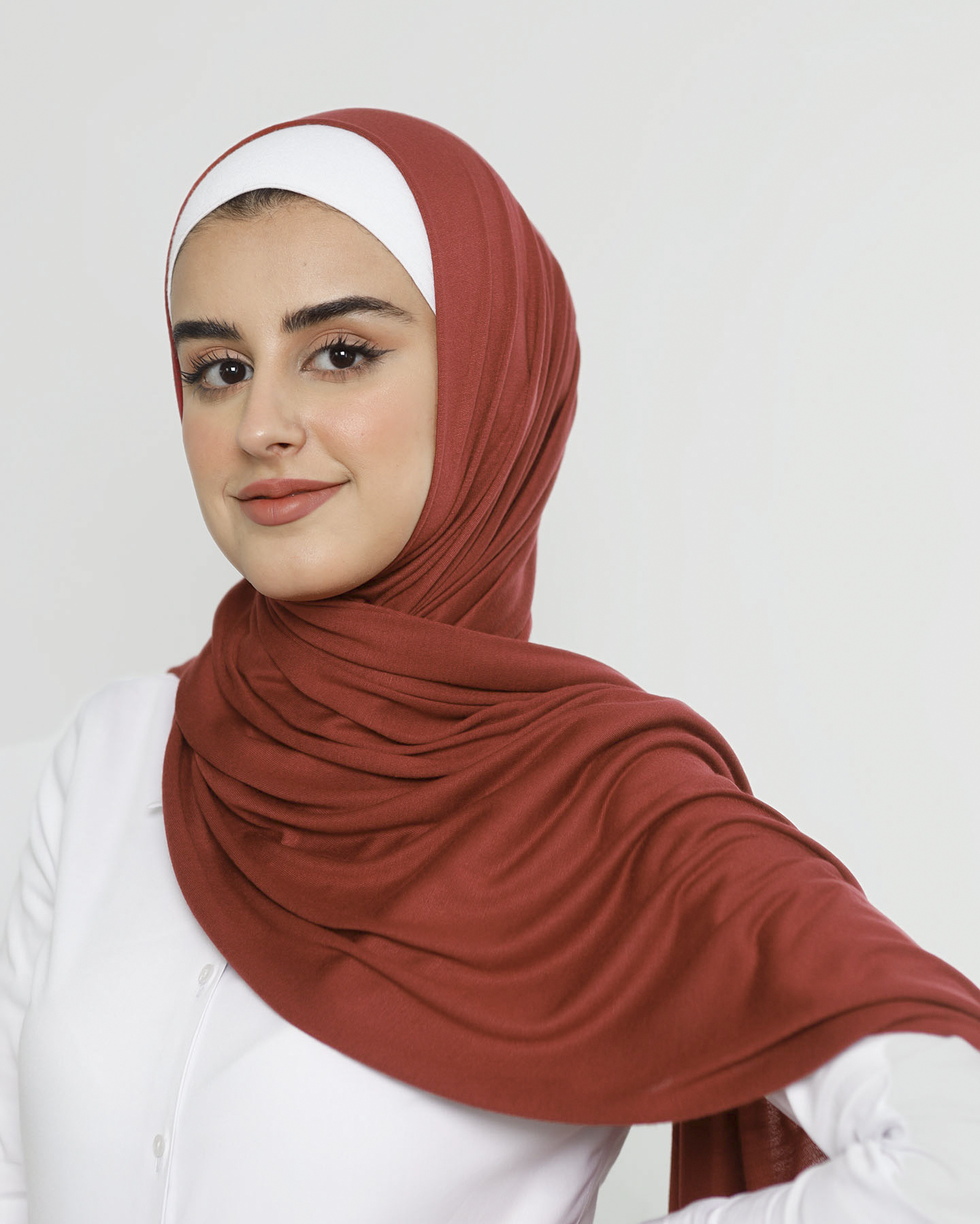 Hijab - Stretch Jersey - Firebrick