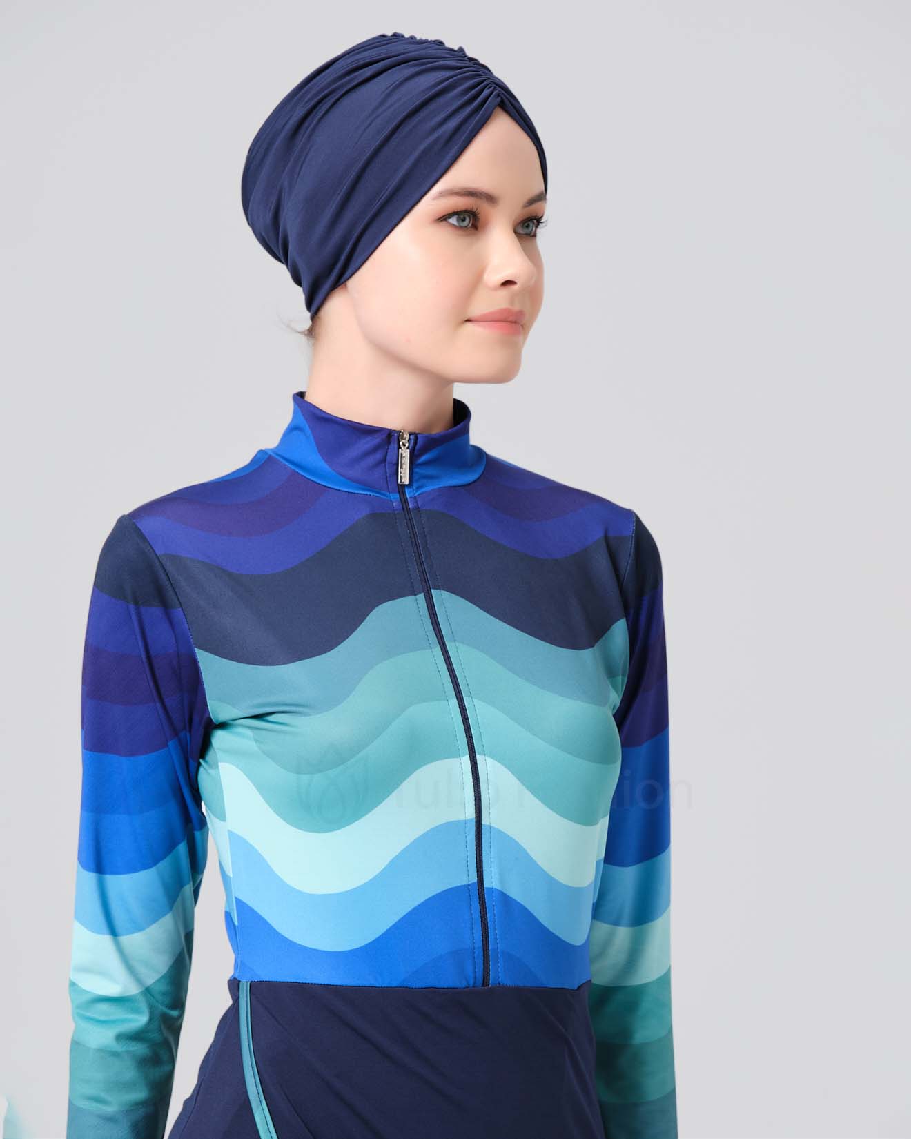 Muslim Swimsuit with hijab - Midnight Blue - 4