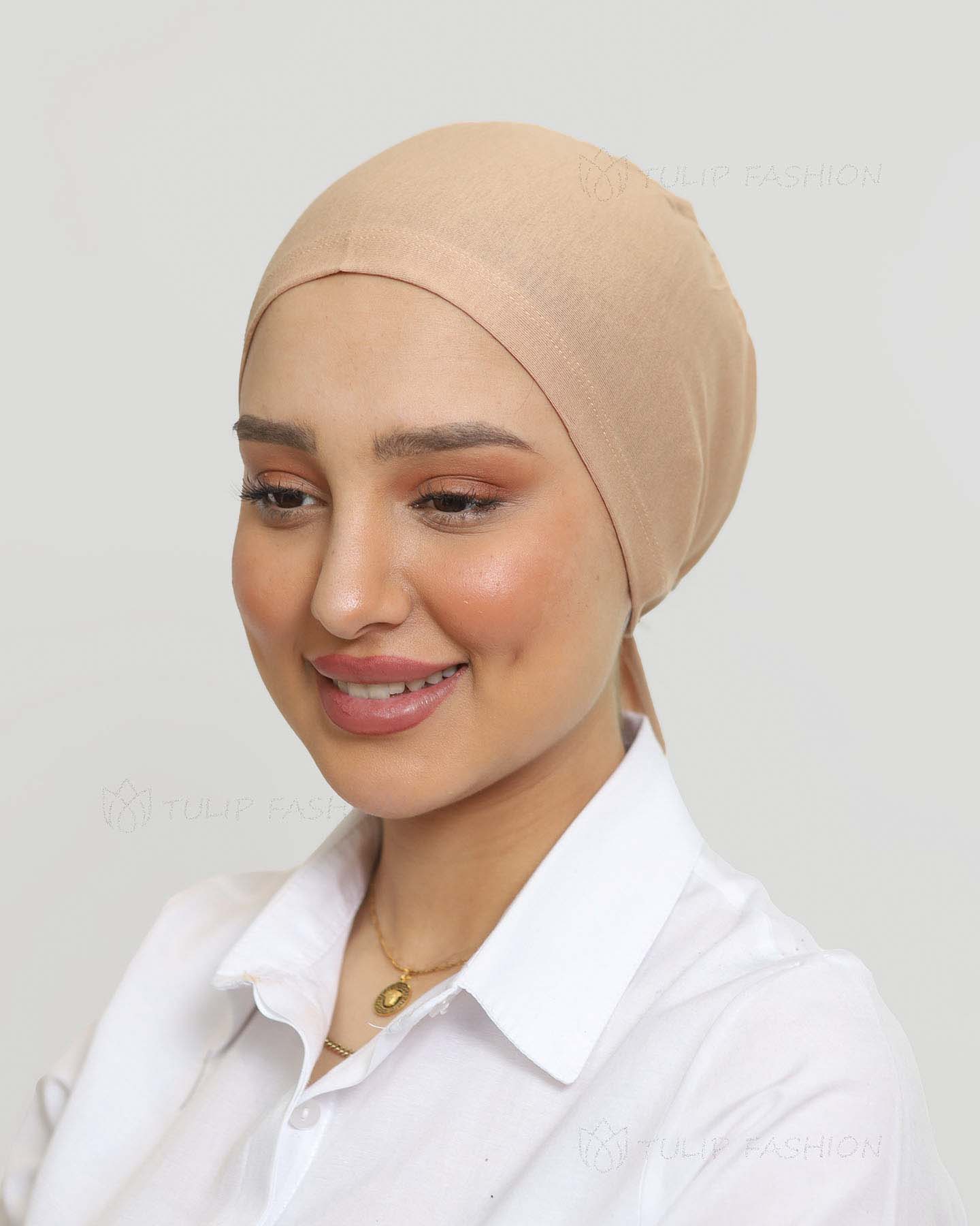 Cap - Tie-back - Nude Beige