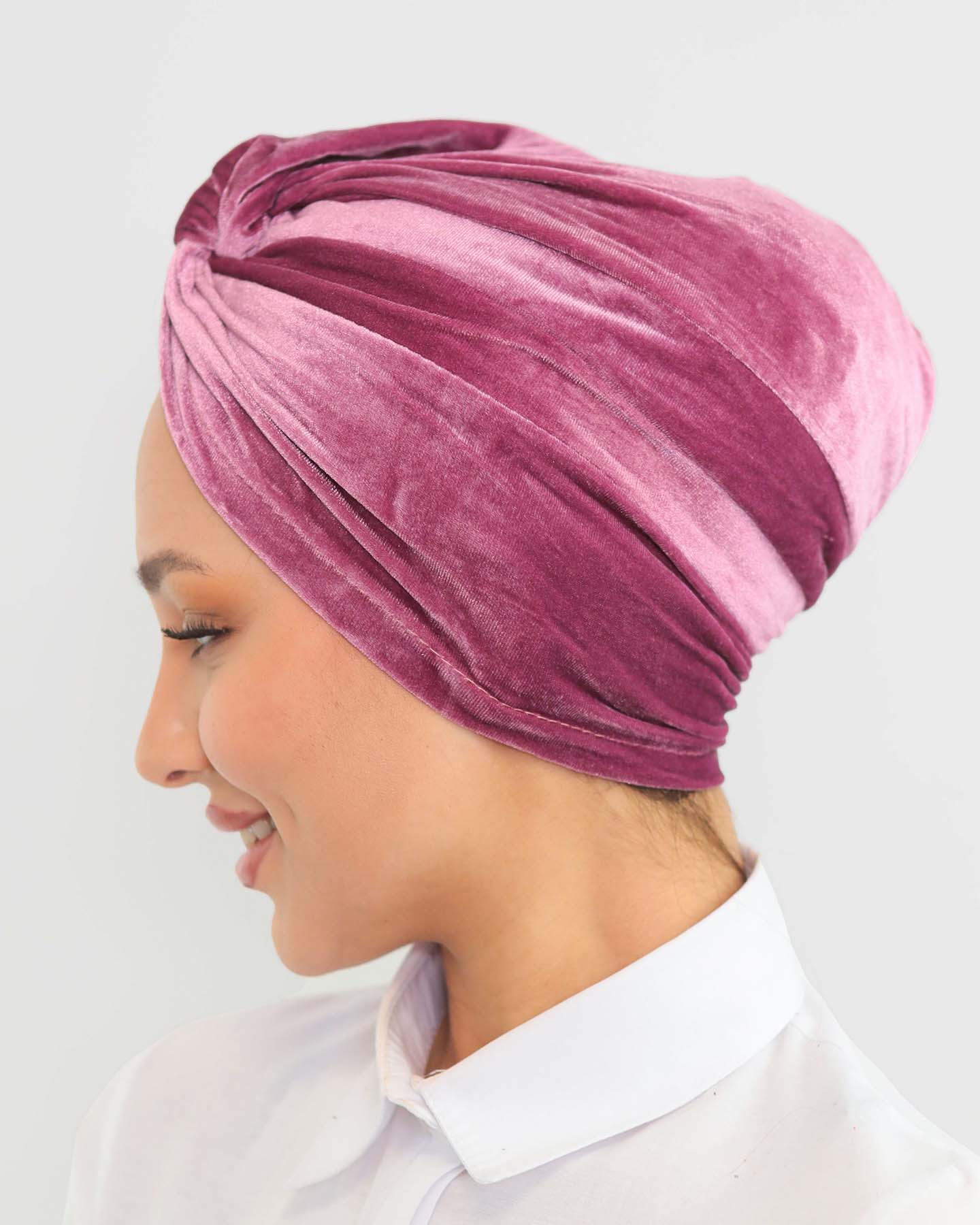 Turban - Adelya Velvet - Rosa - 2