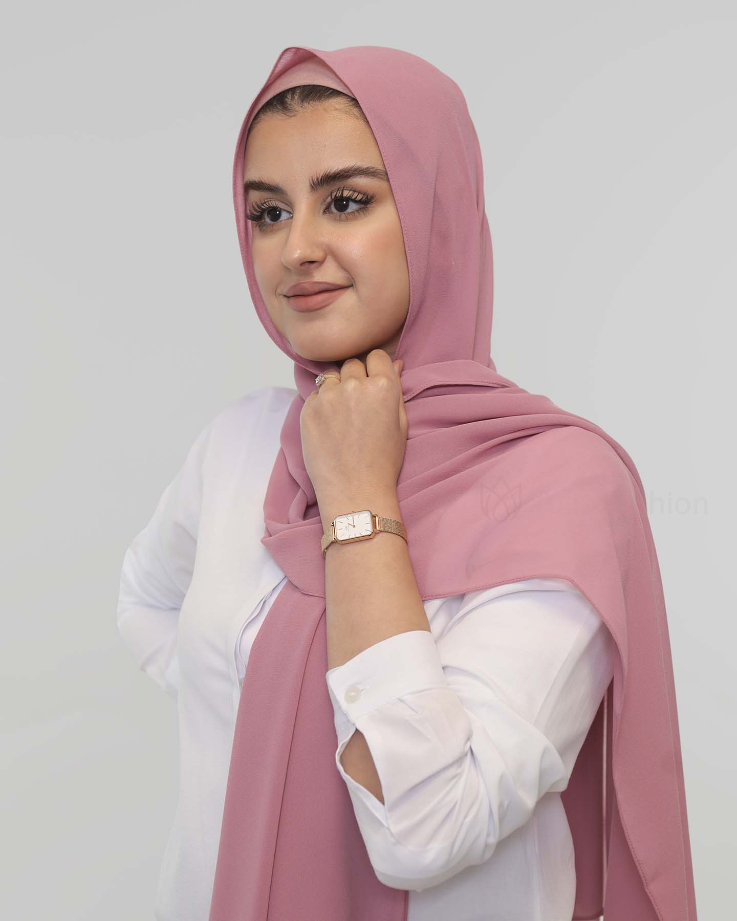 Premium Chiffon Hijab - Rose - 2