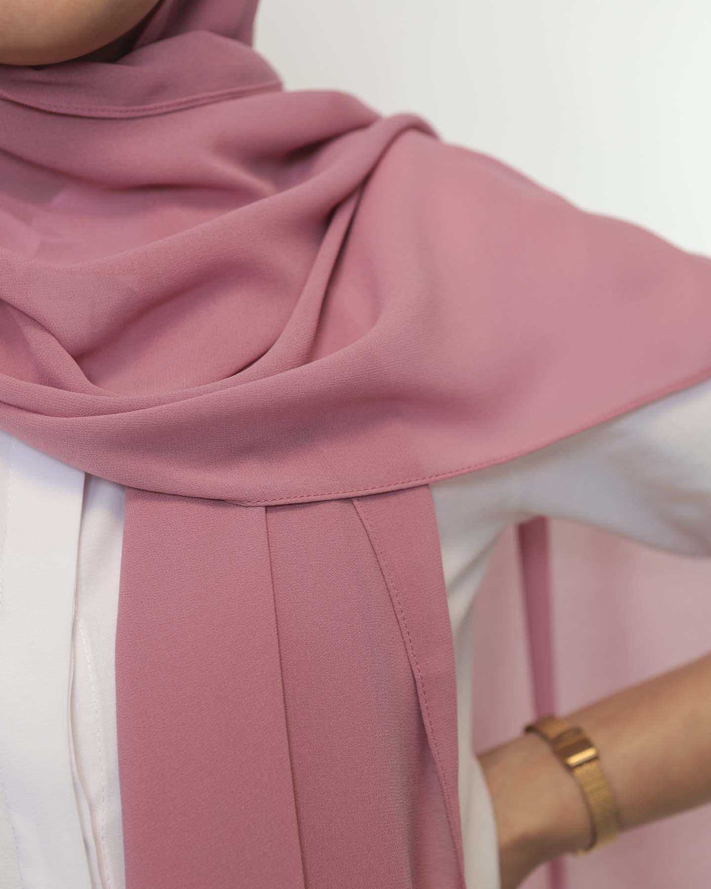 Premium Chiffon Hijab - Rose - 3