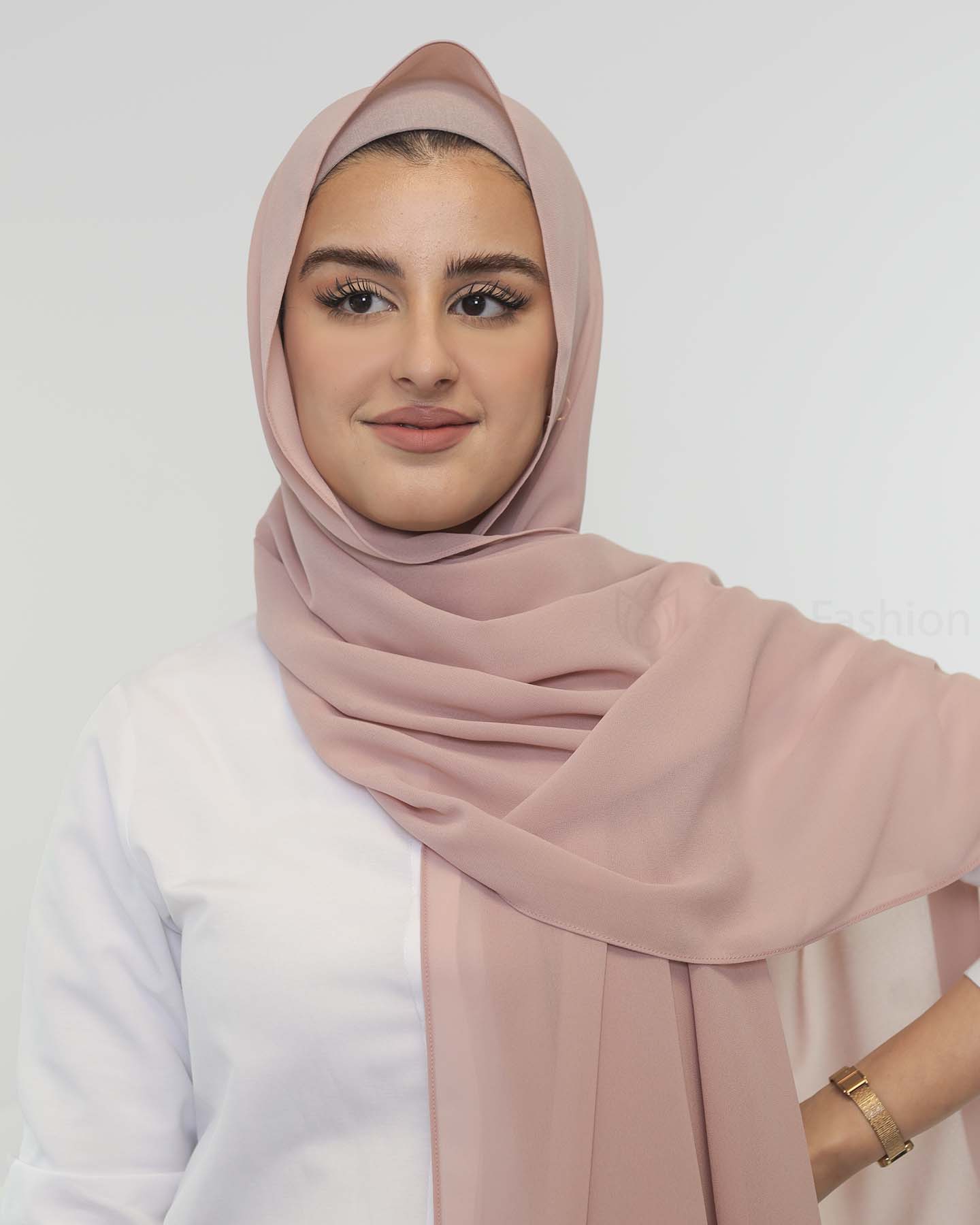 Premium Chiffon Hijab - Light Mauve