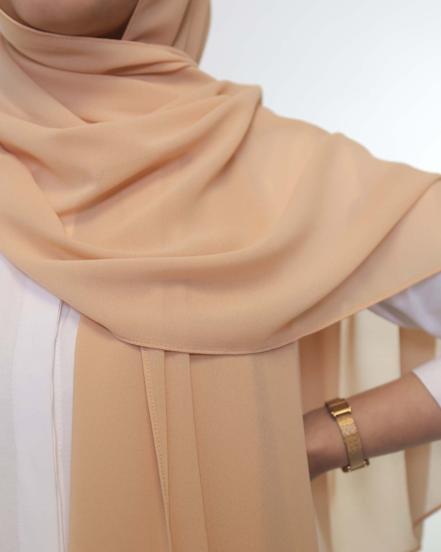 Premium Chiffon Hijab - Camel Beige - 3