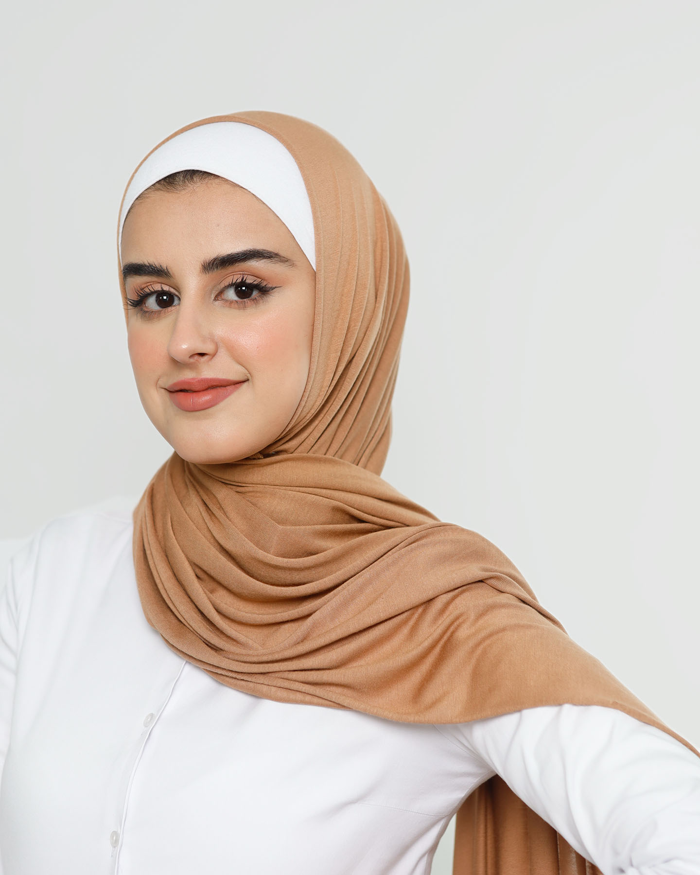 Hijab - Stretch Jersey - Caramel Brown