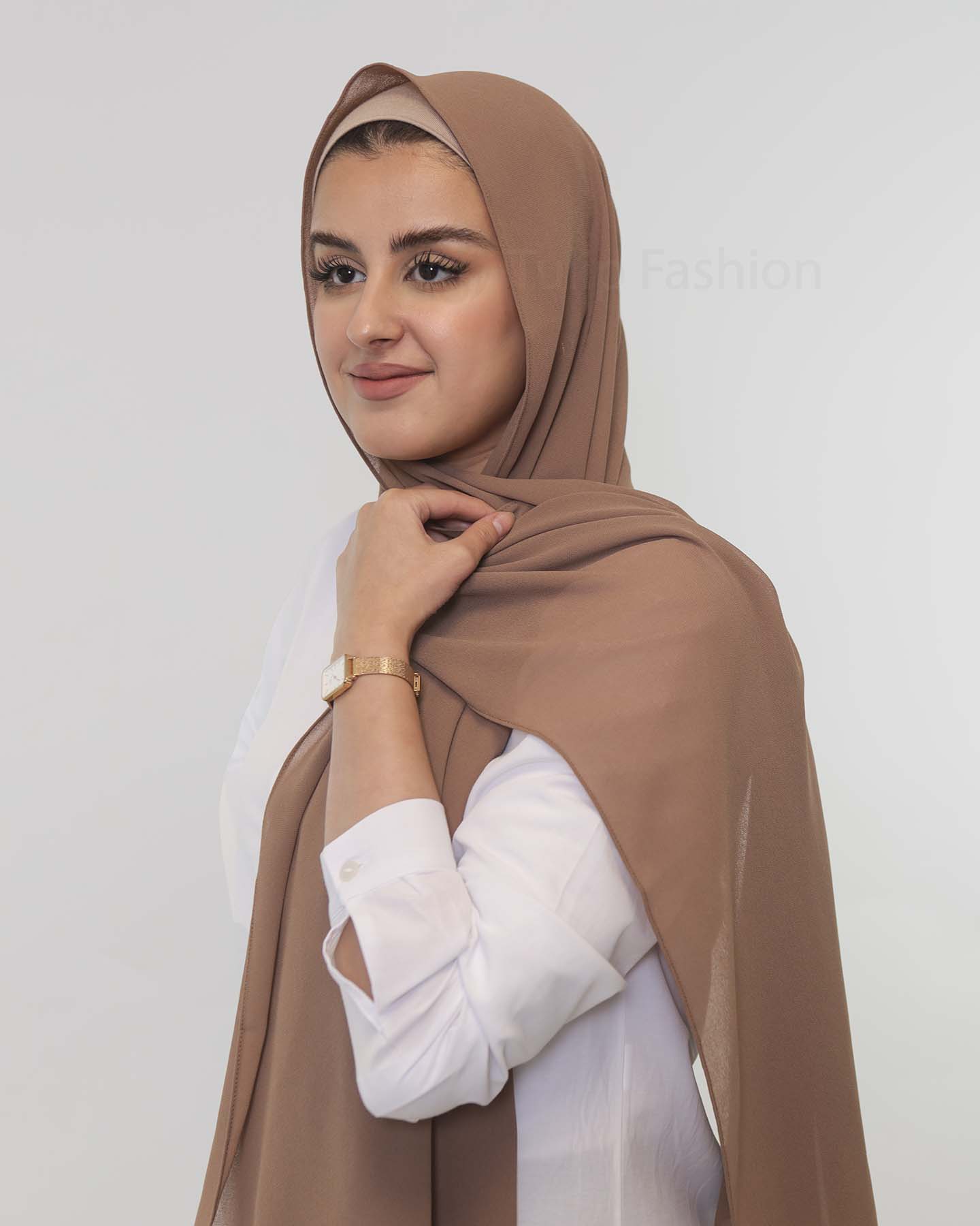 Premium Chiffon Hijab - Hassel Brun - 2