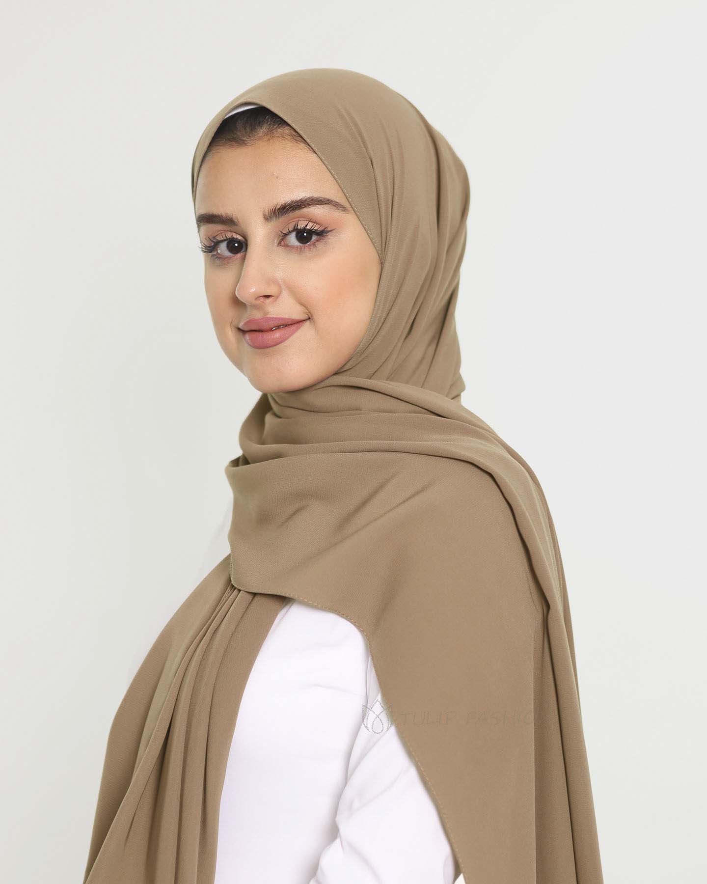 Hijab - Medina Luxury Chiffon - Camel Beige