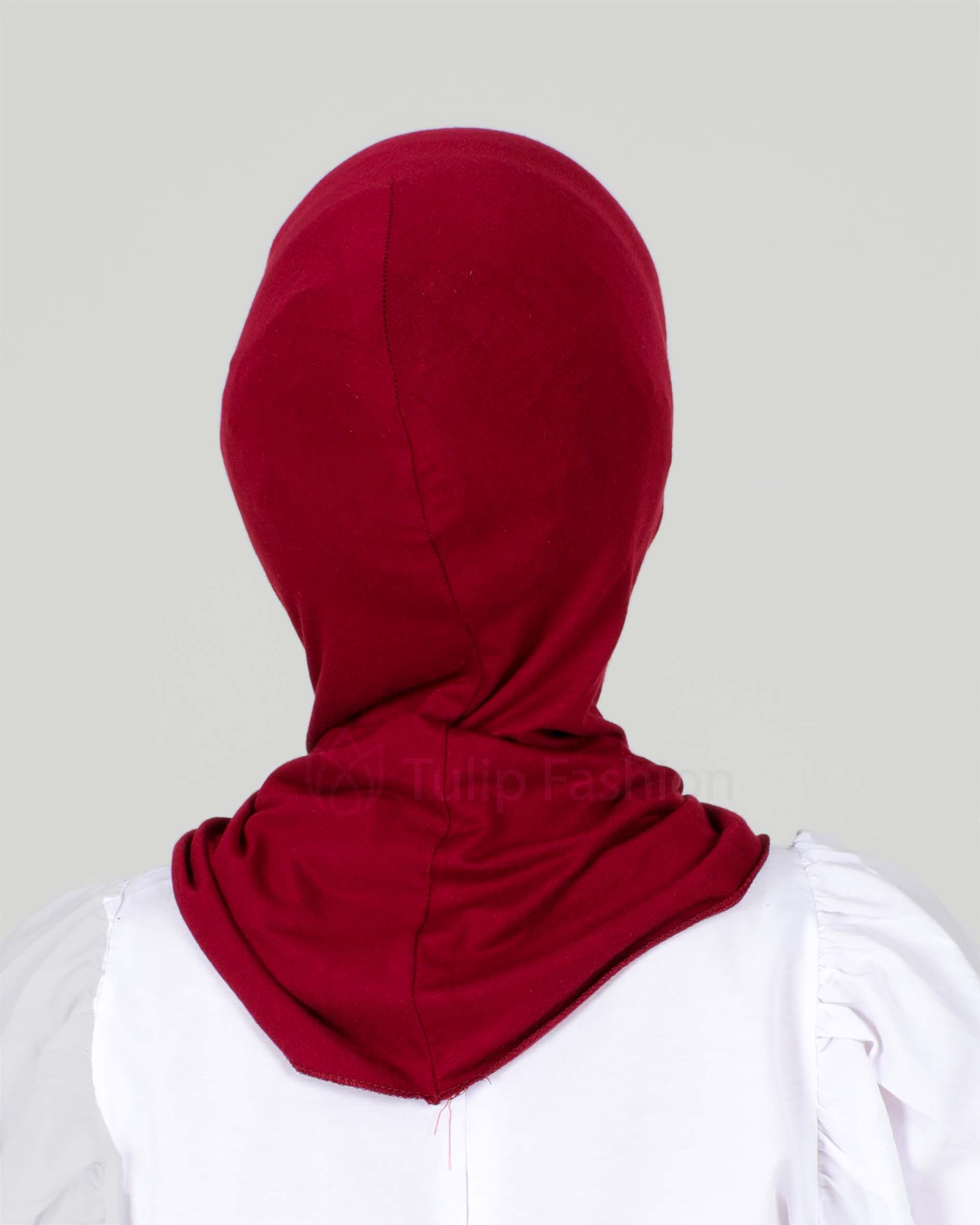 Hijab - Stretch Jersey One Piece - Maroon - 3