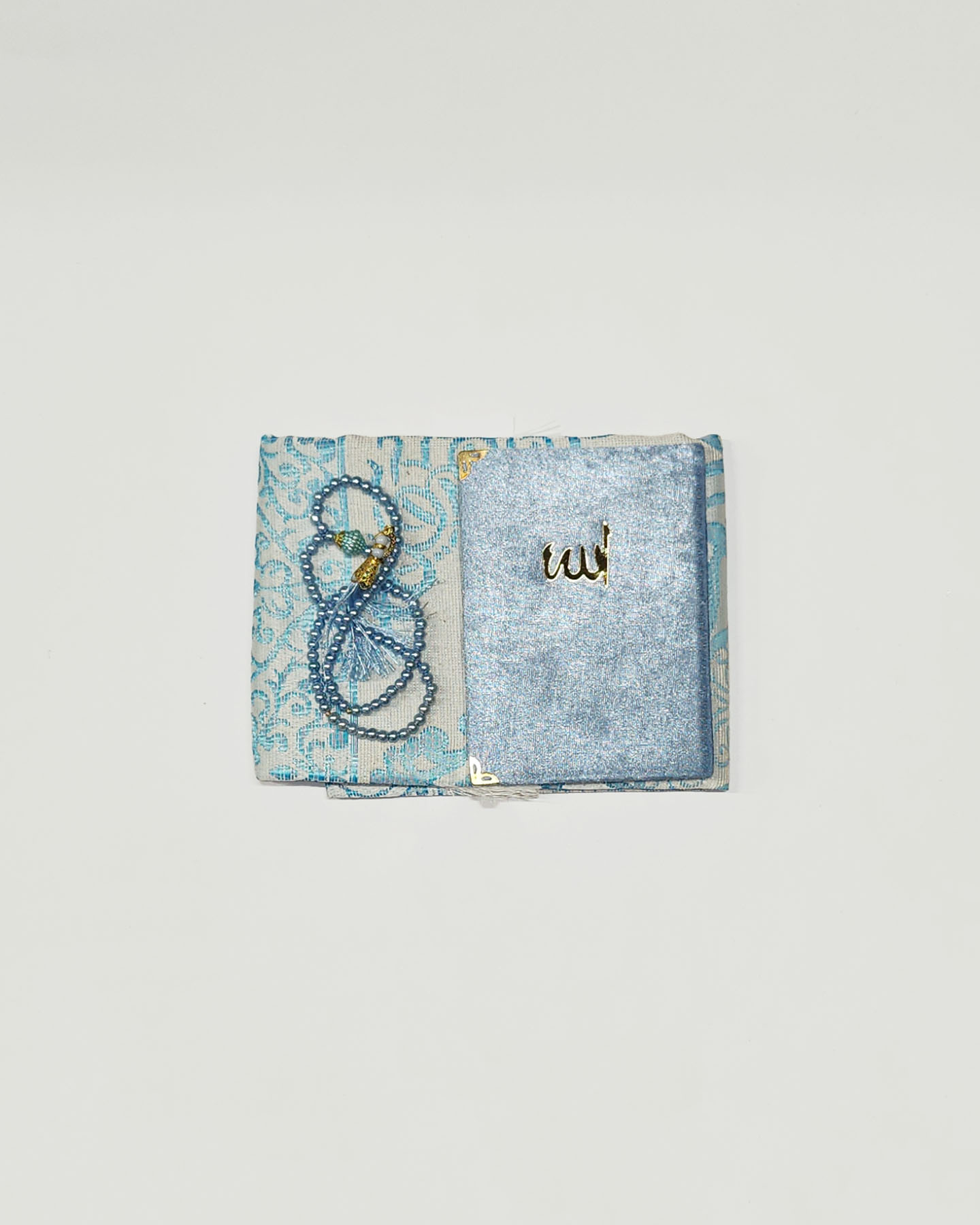Gift set with prayer rug and rosary Misbaha - Sky Blue