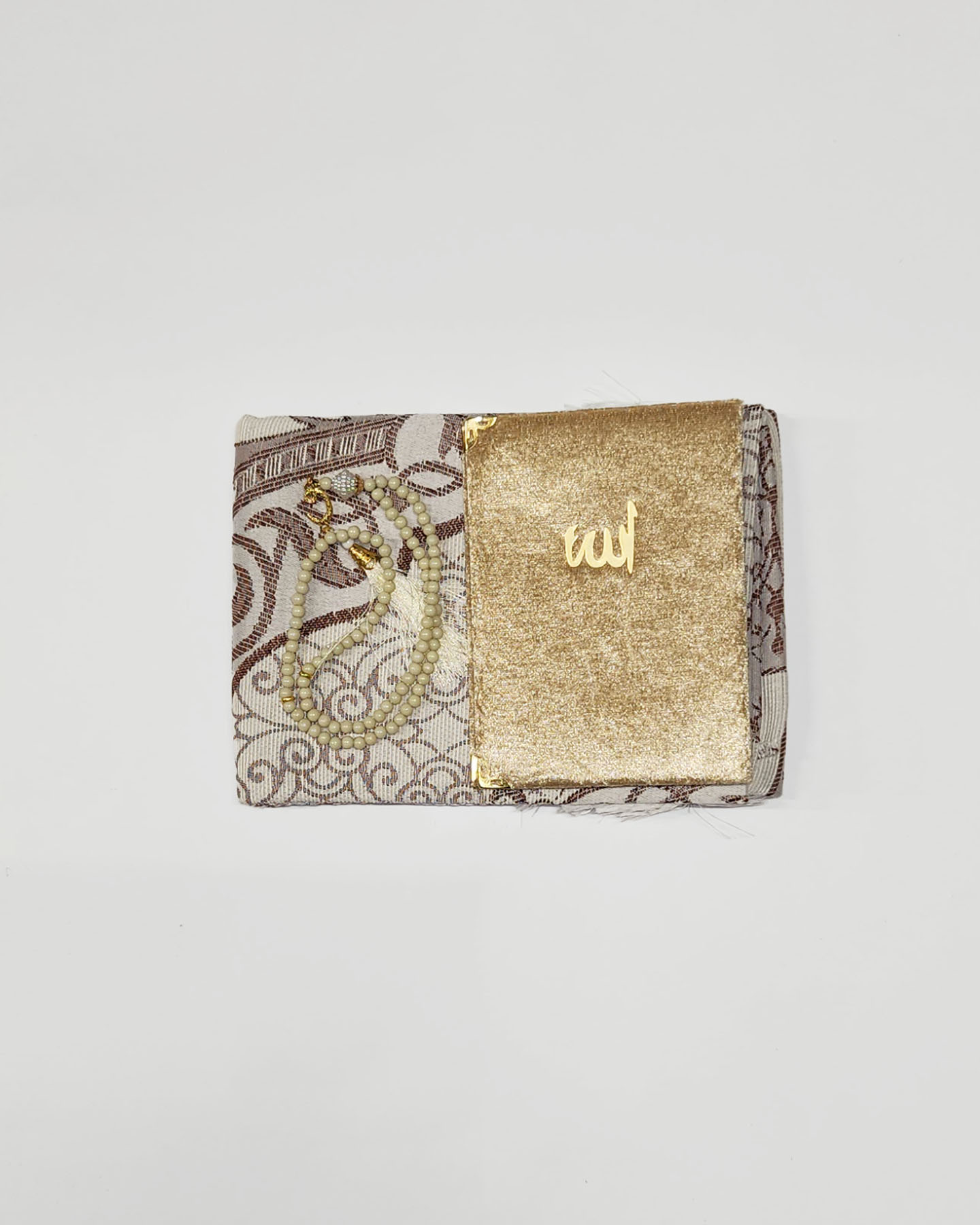 Gift set with prayer rug and rosary Misbaha - Gold