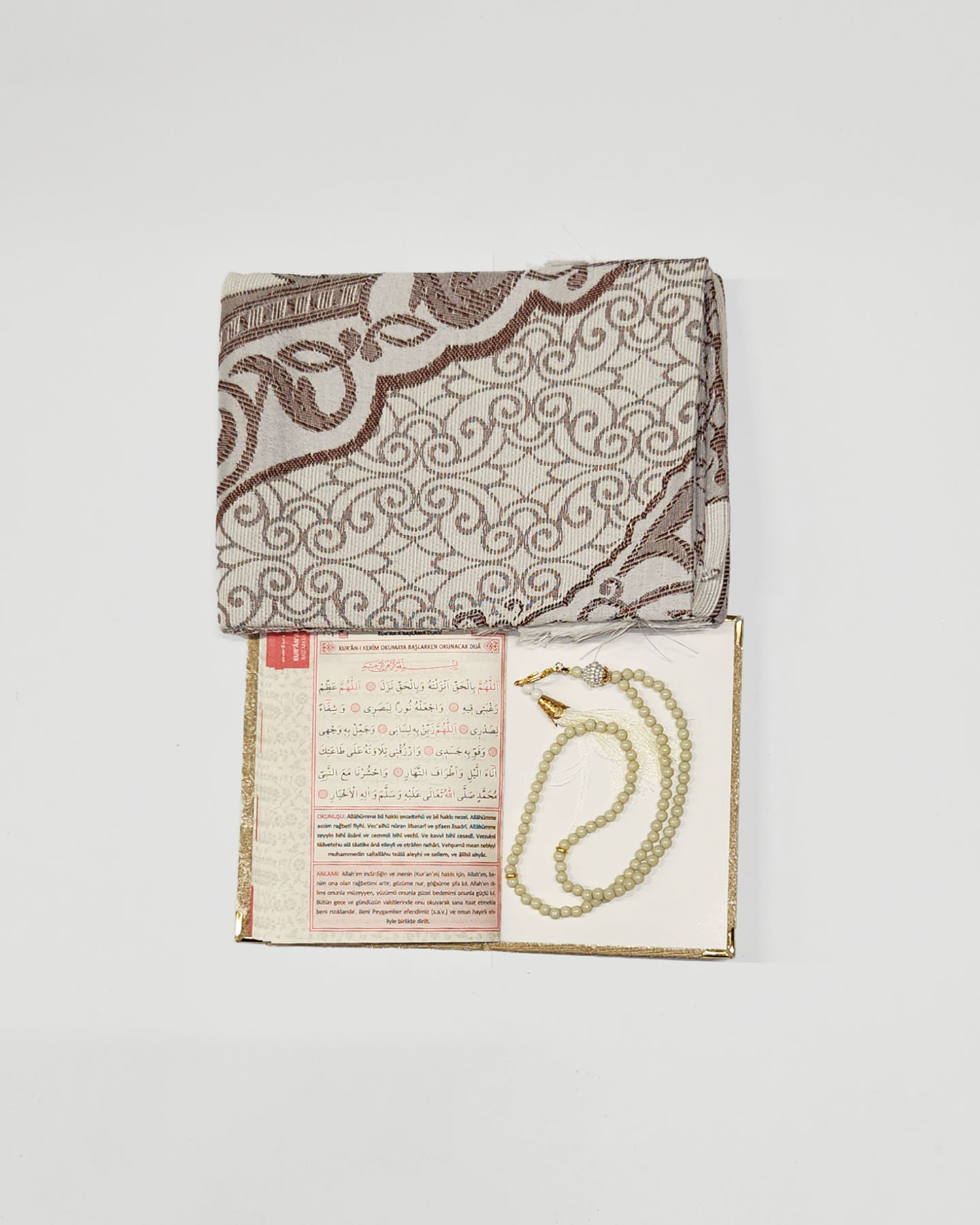 Gift set with prayer rug and rosary Misbaha - Gold - 2